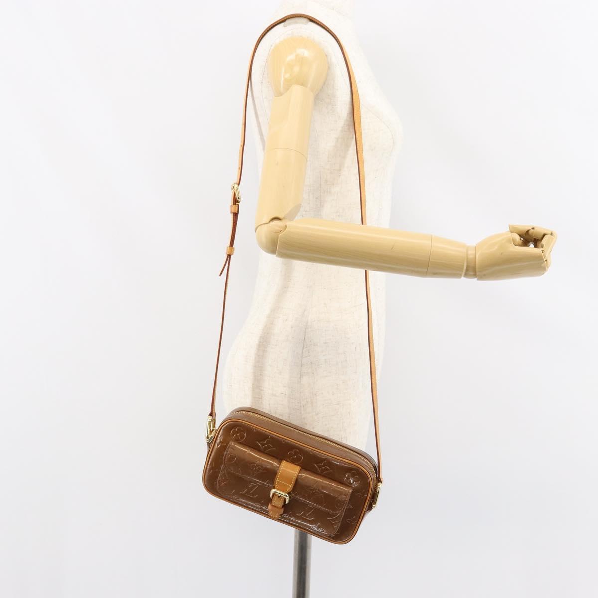 LOUIS VUITTON Monogram Vernis Christy MM Bag Bronze M91109 LV Auth ep11886