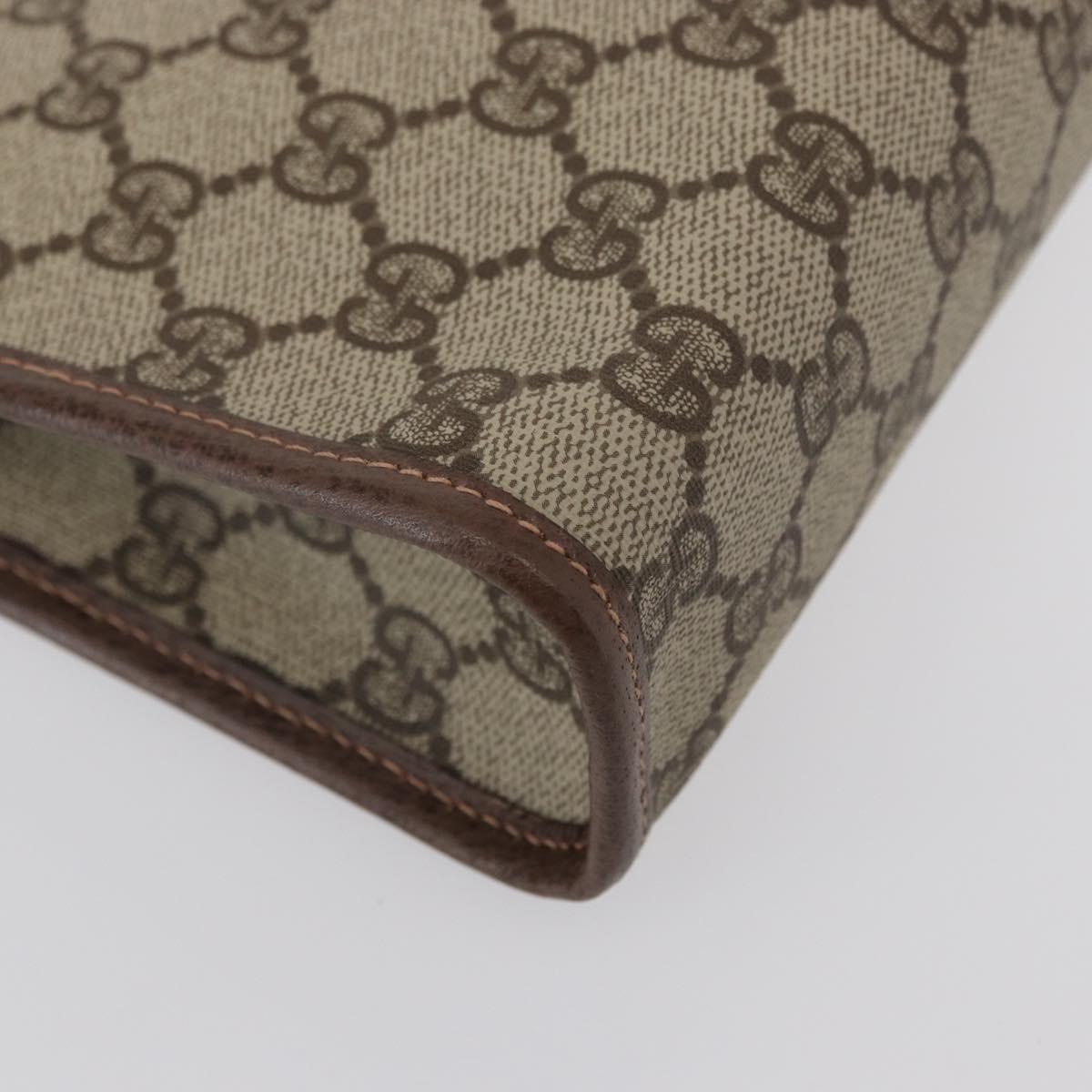 GUCCI GG Supreme Clutch Bag PVC Beige Gold 0141666063 Auth ep11893