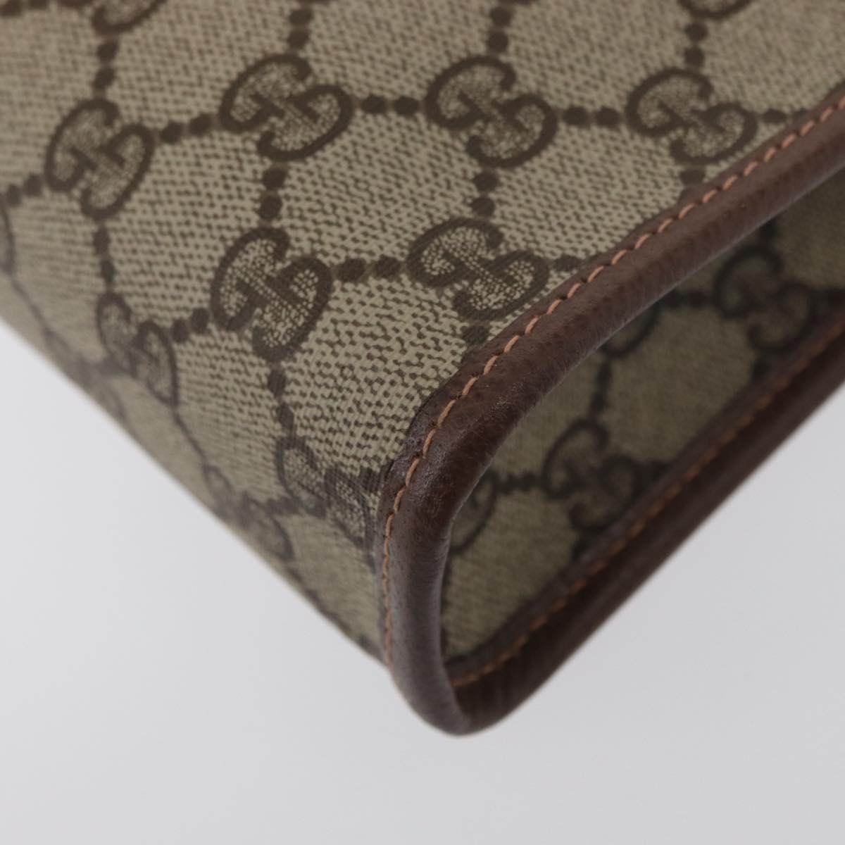 GUCCI GG Supreme Clutch Bag PVC Beige Gold 0141666063 Auth ep11893