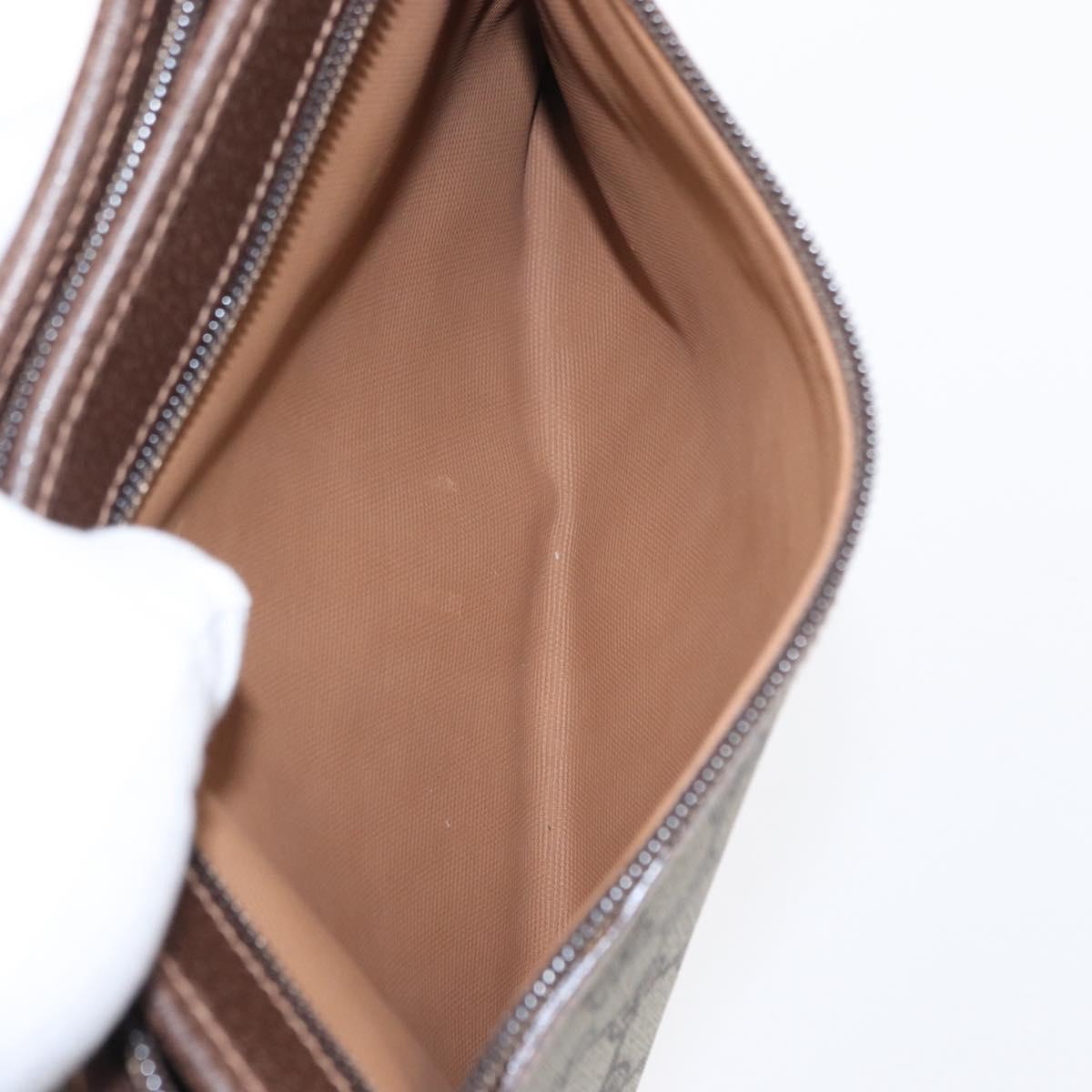 GUCCI GG Supreme Clutch Bag PVC Beige Gold 0141666063 Auth ep11893