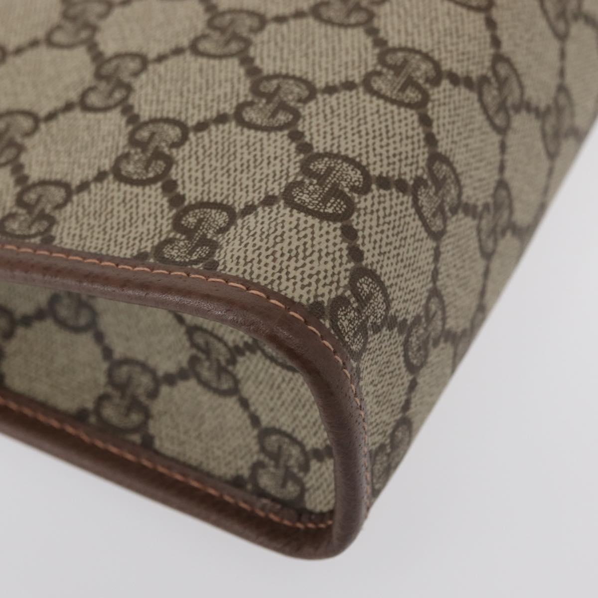 GUCCI GG Supreme Clutch Bag PVC Beige Gold 0141666063 Auth ep11893