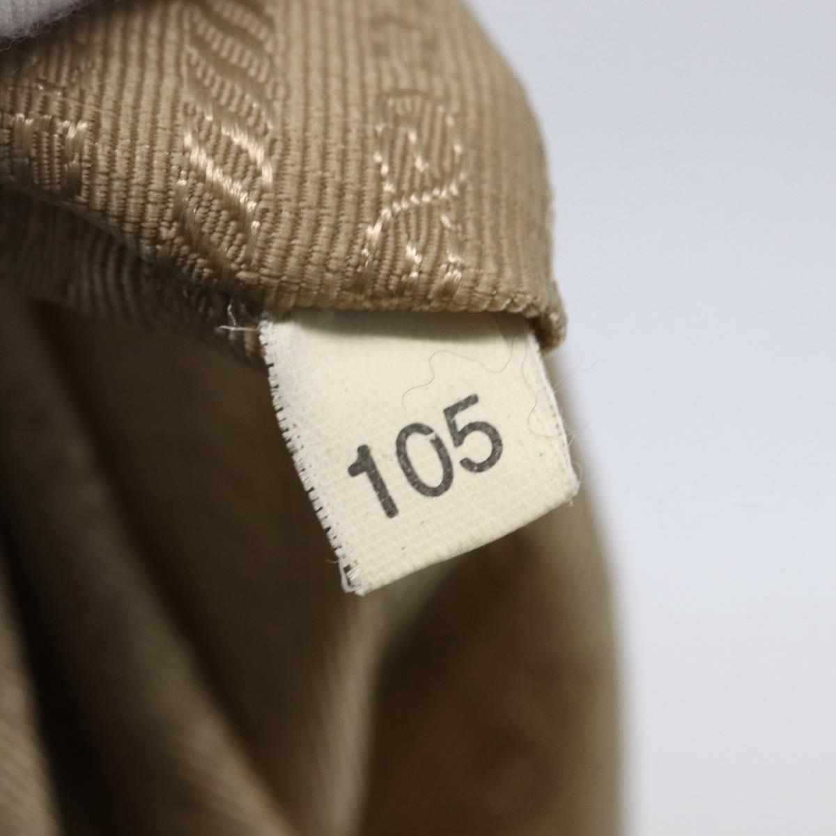 PRADA Tote Bag Nylon Leather Beige Gold Auth ep11896