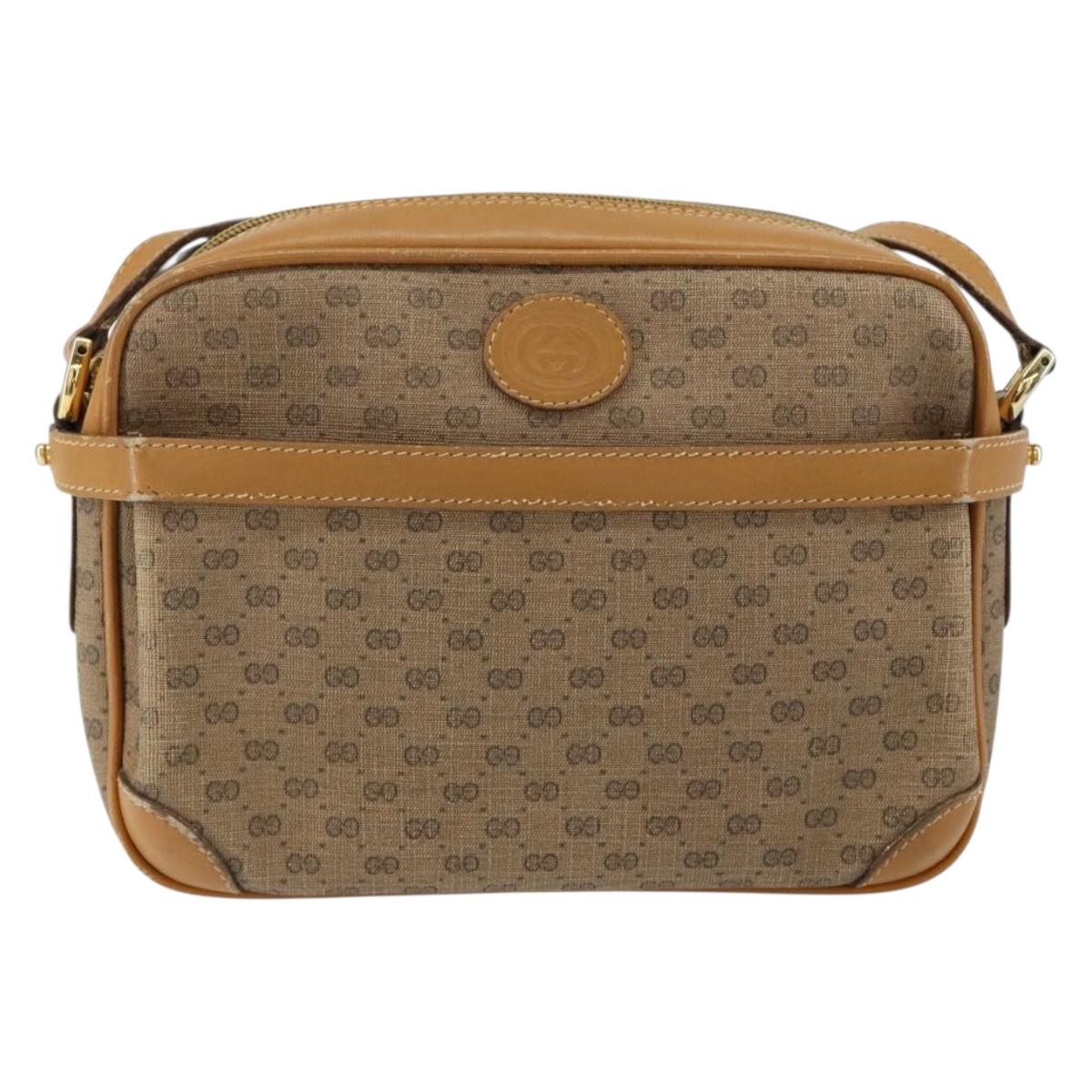 GUCCI Micro GG Supreme Shoulder Bag PVC Gold Beige 007 084 0092 Auth ep11900