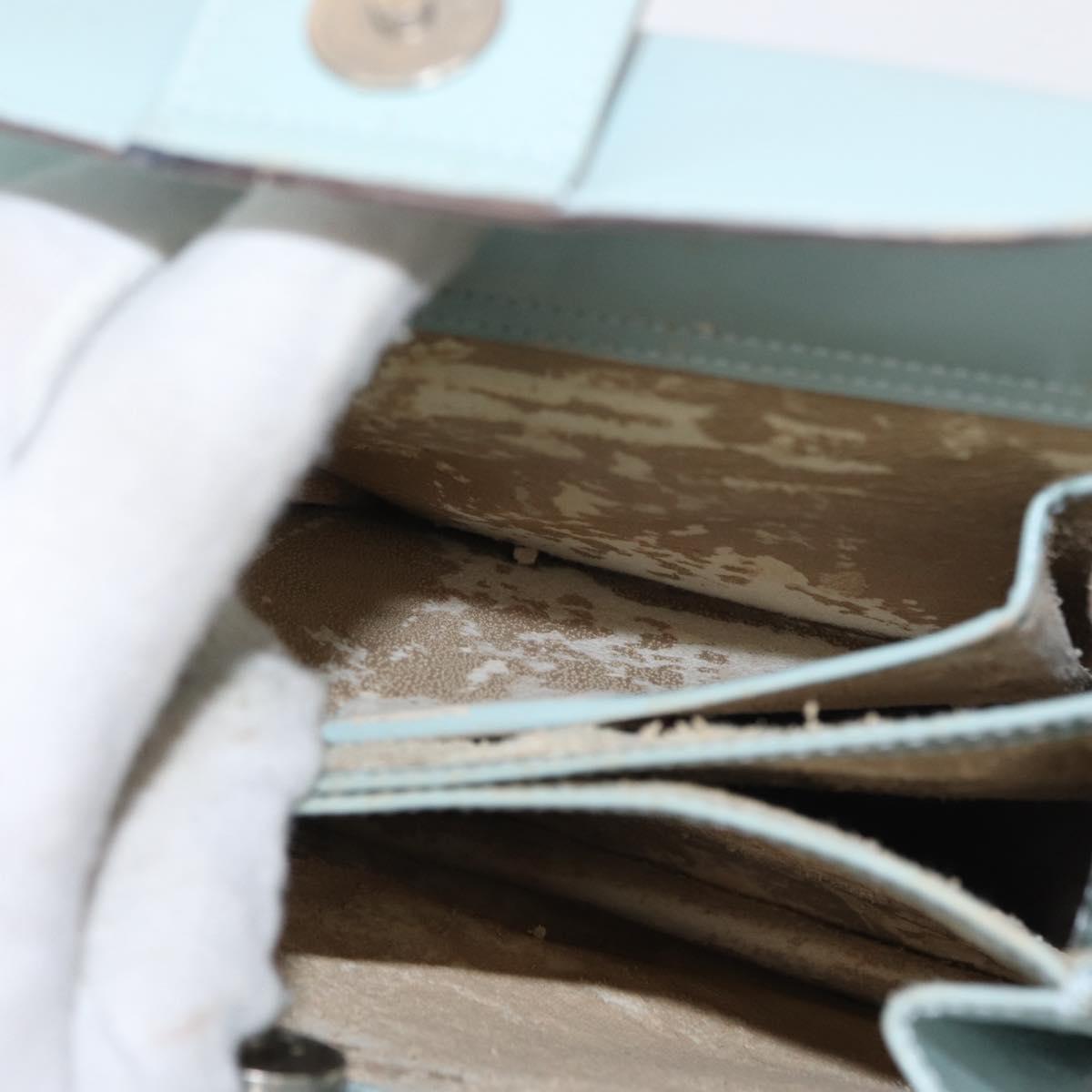 GUCCI Shoulder Bag Leather Light Blue Silver 007 406 0259 Auth ep11902