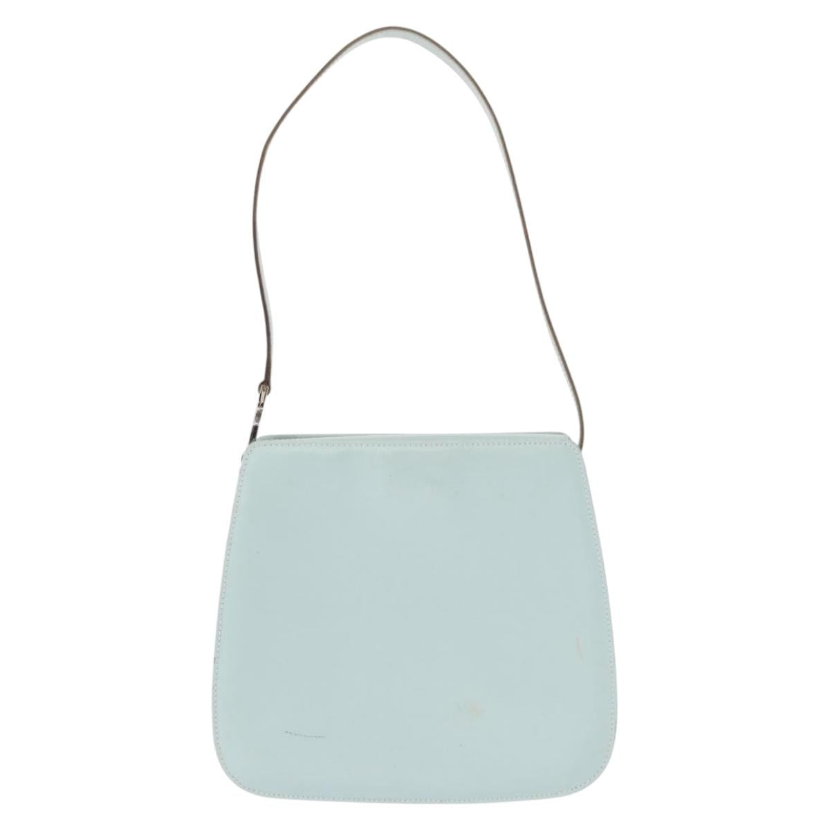 GUCCI Shoulder Bag Leather Light Blue Silver 007 406 0259 Auth ep11902