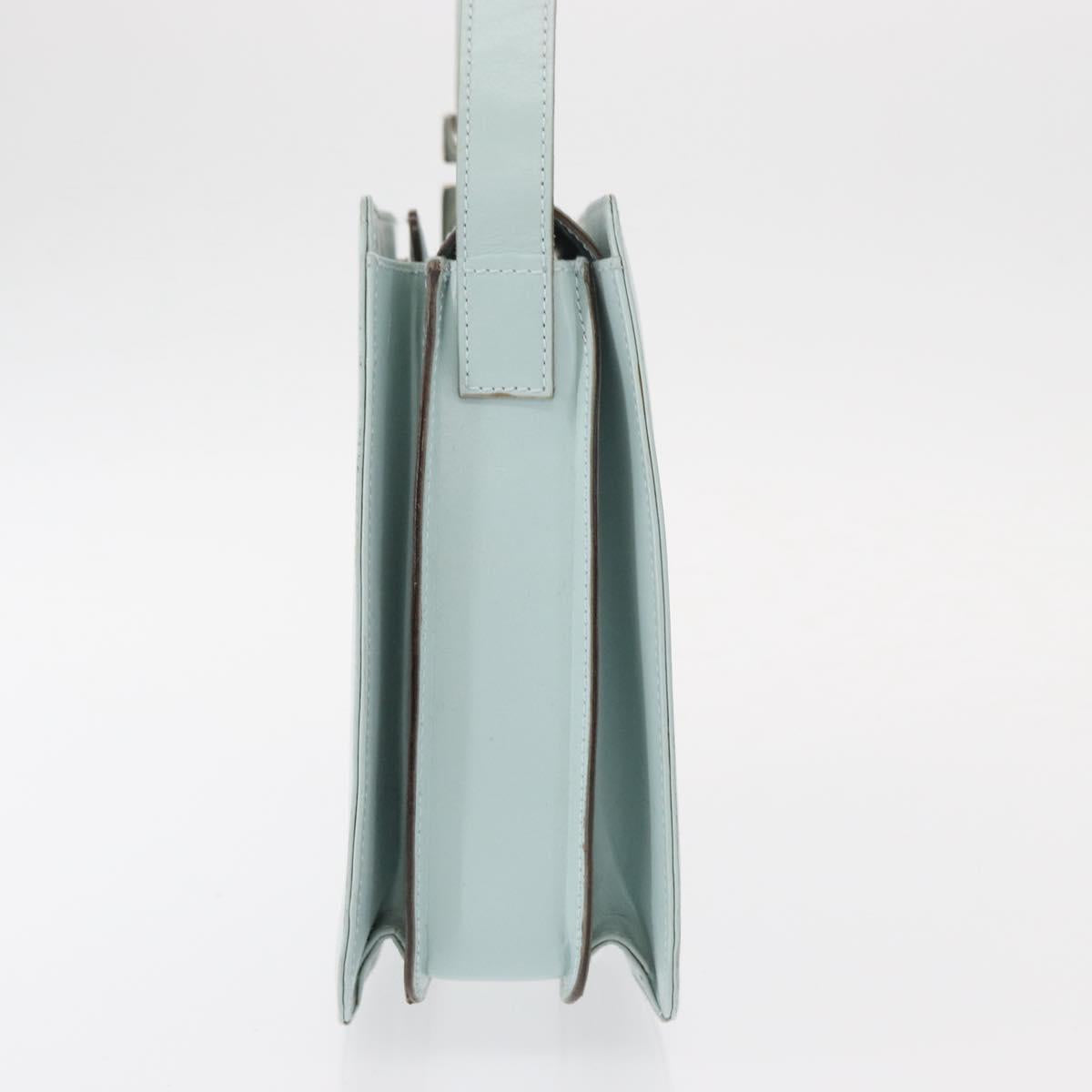 GUCCI Shoulder Bag Leather Light Blue Silver 007 406 0259 Auth ep11902