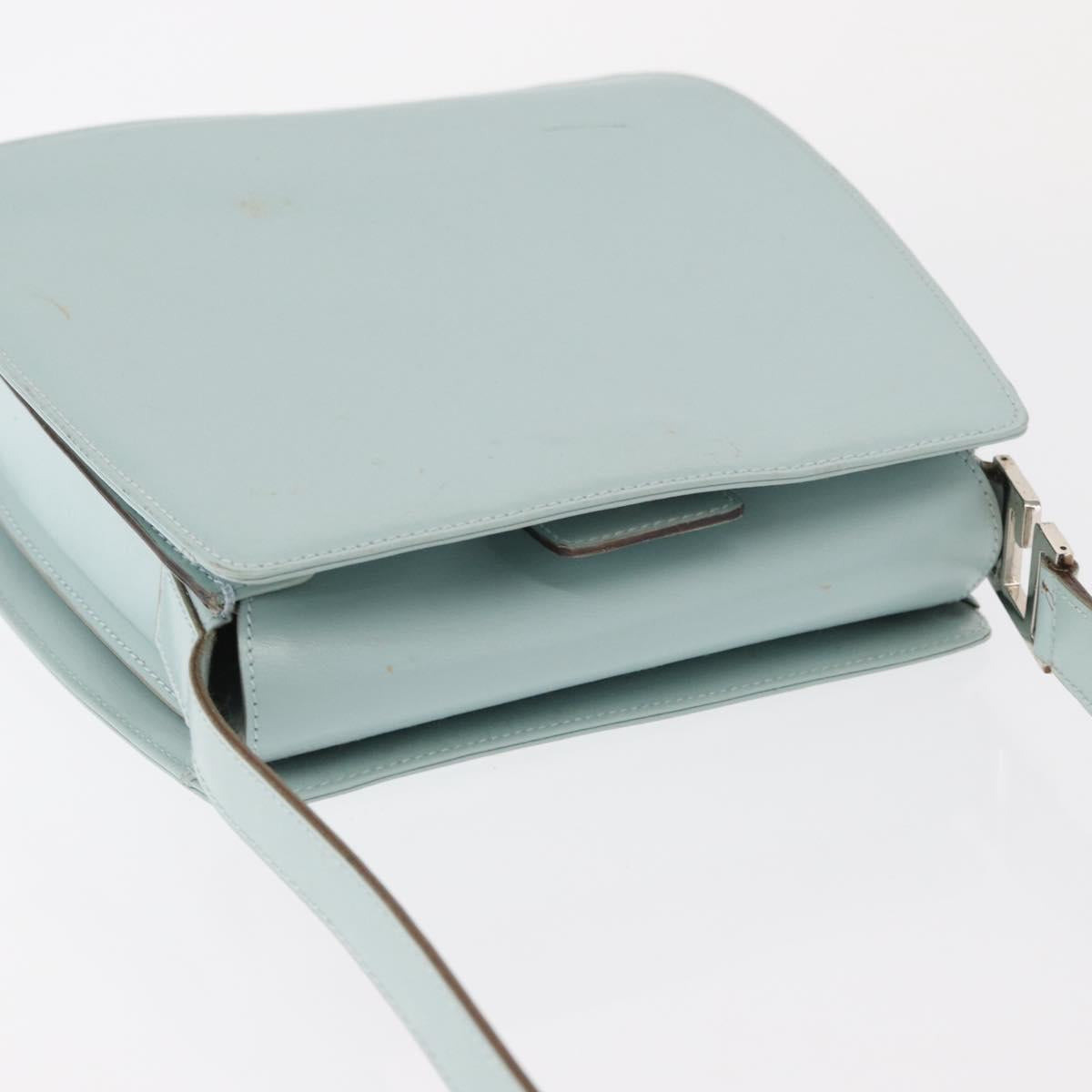 GUCCI Shoulder Bag Leather Light Blue Silver 007 406 0259 Auth ep11902