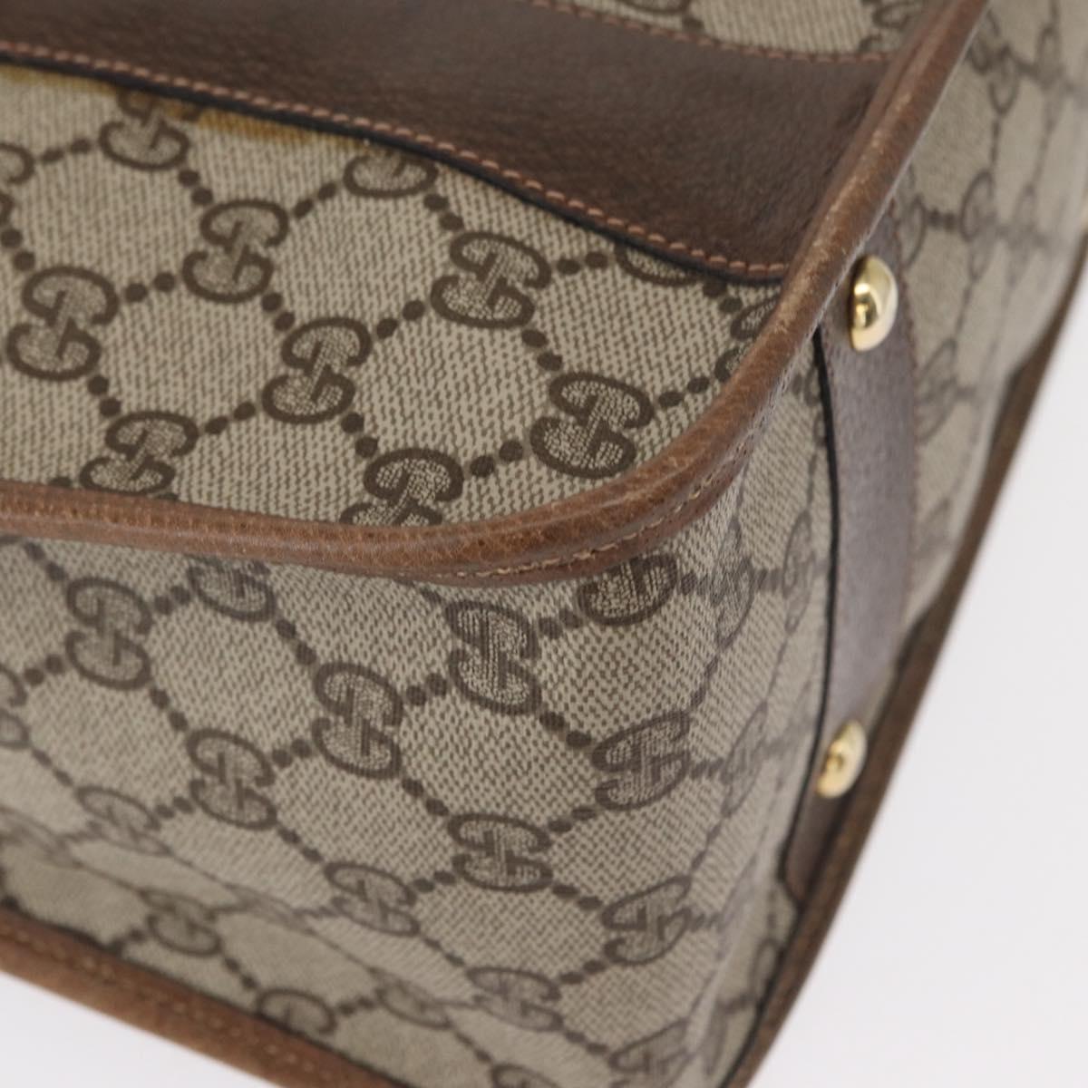 GUCCI GG Supreme Web Sherry Line Bag PVC 2way Beige Gold 41 02 039 Auth ep11903