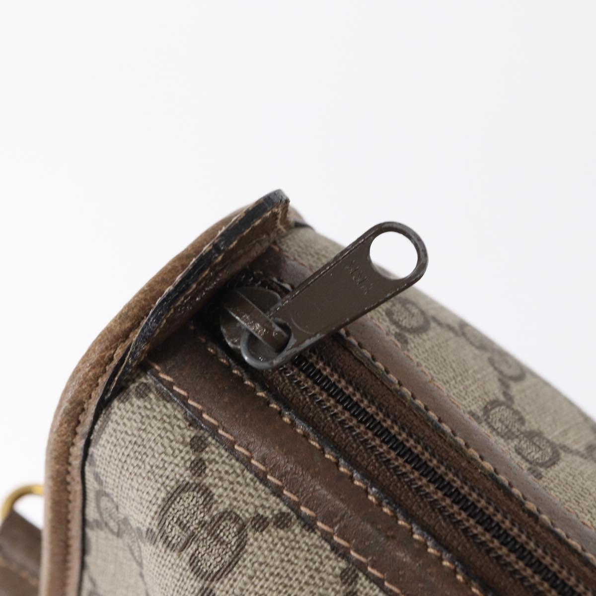 GUCCI GG Supreme Web Sherry Line Bag PVC 2way Beige Gold 41 02 039 Auth ep11903