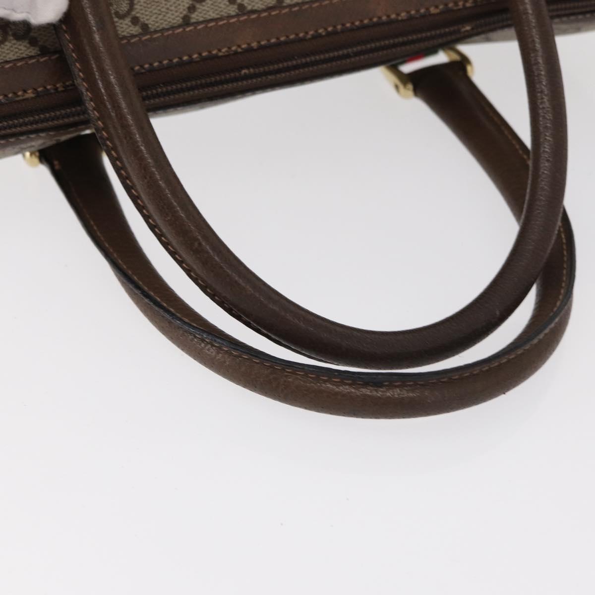 GUCCI GG Supreme Web Sherry Line Bag PVC 2way Beige Gold 41 02 039 Auth ep11903