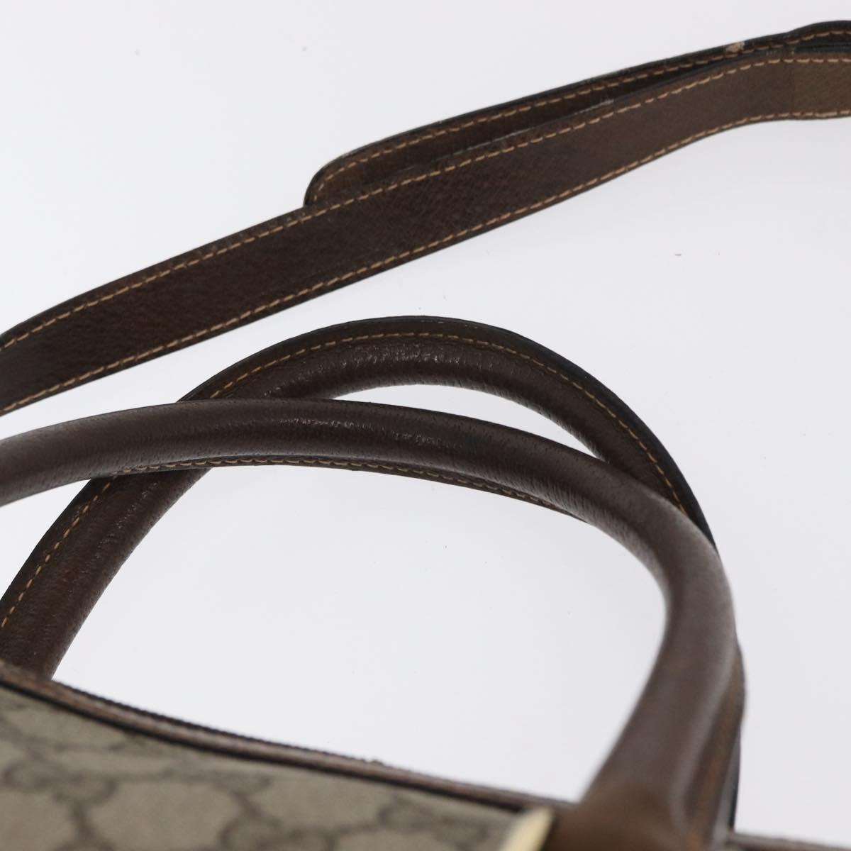 GUCCI GG Supreme Web Sherry Line Bag PVC 2way Beige Gold 41 02 039 Auth ep11903