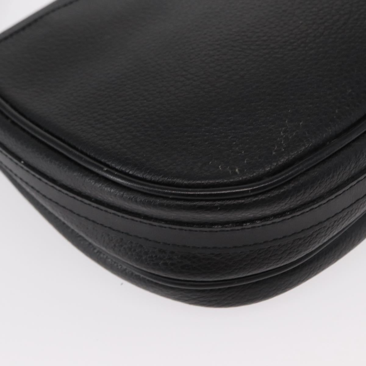 Burberrys Shoulder Bag Leather Black Gold Auth ep11908