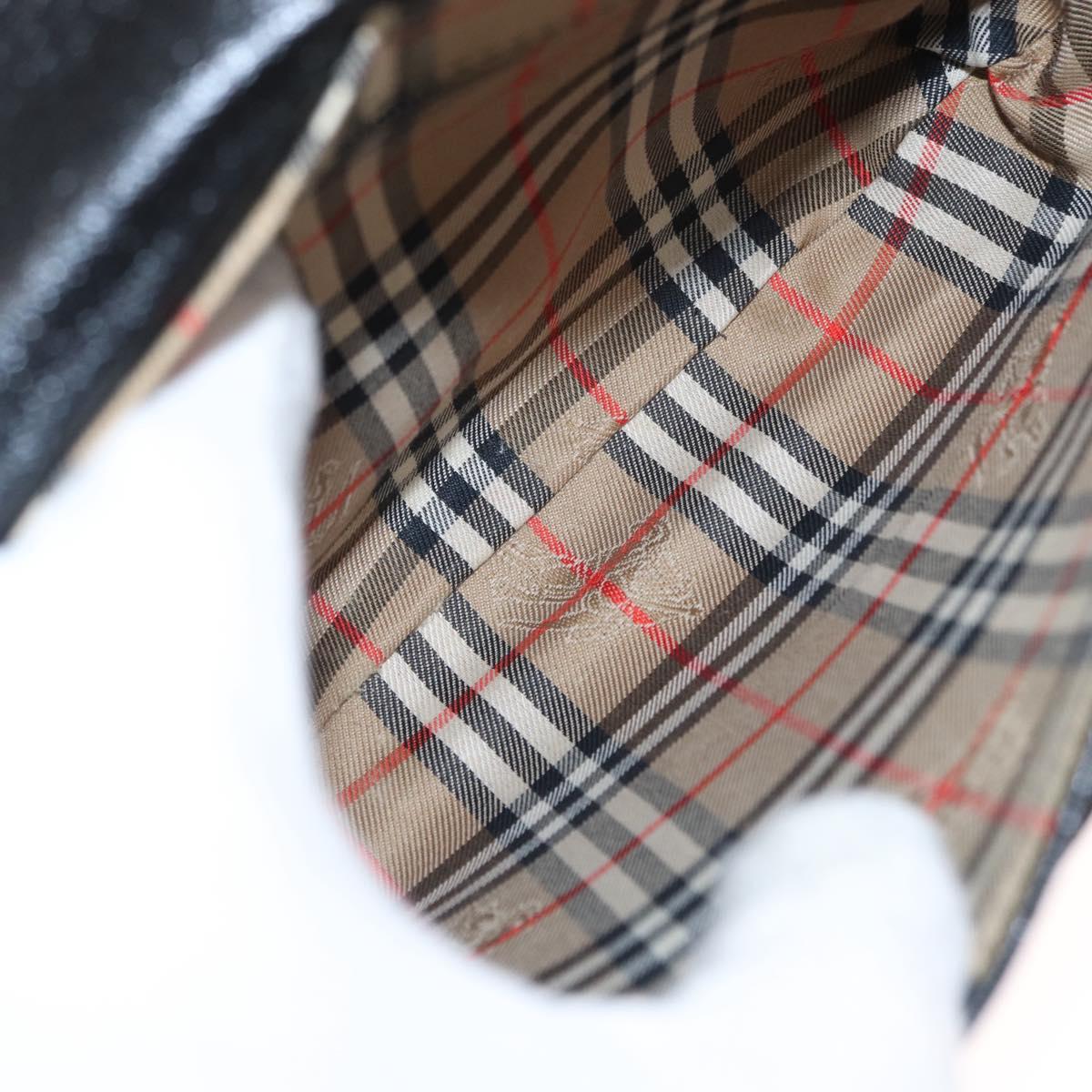 Burberrys Shoulder Bag Leather Black Gold Auth ep11908