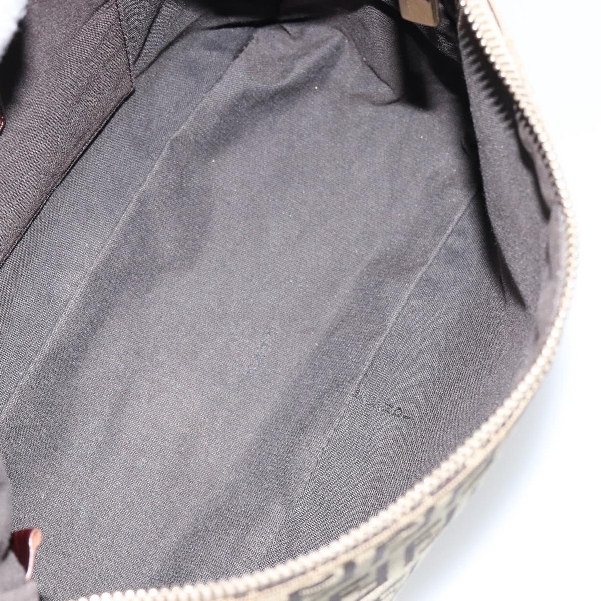 FENDI Zucchino Canvas Mamma Baguette Shoulder Bag Beige Brown gold Auth ep11910