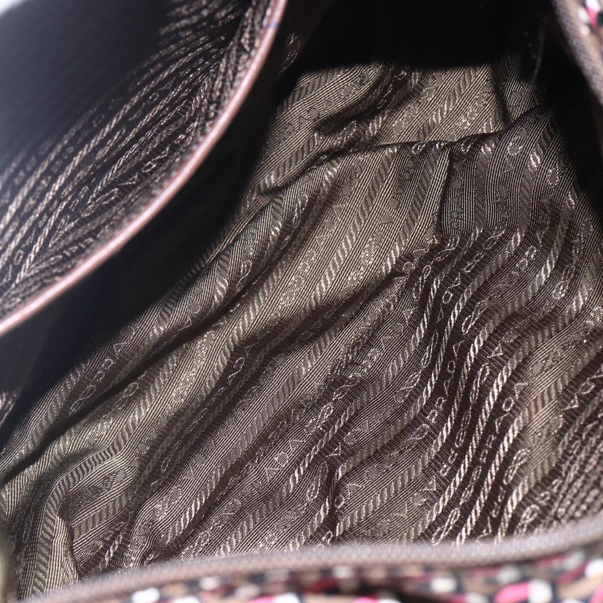 PRADA Shoulder Bag Nylon Pink Silver Auth ep11911