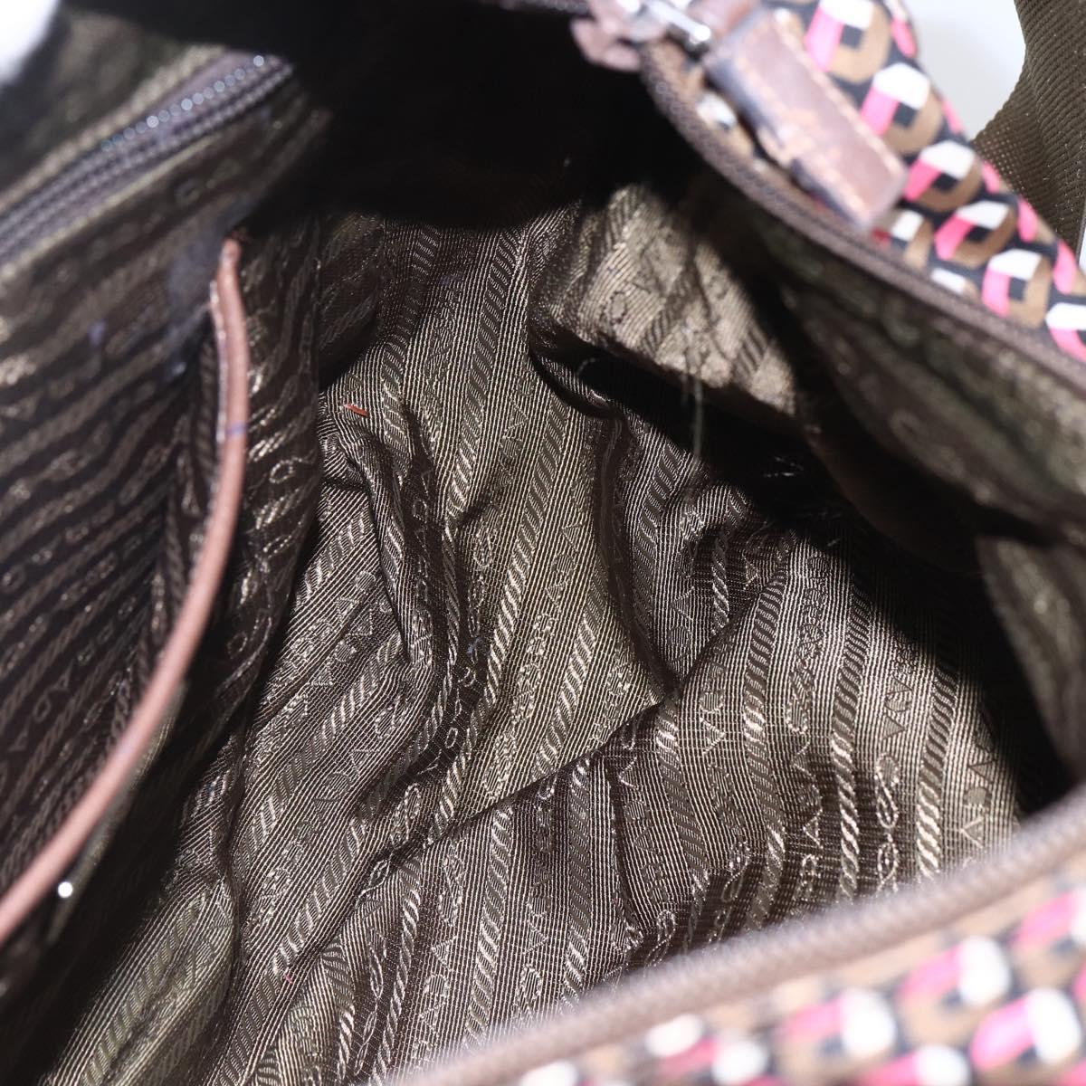 PRADA Shoulder Bag Nylon Pink Silver Auth ep11911