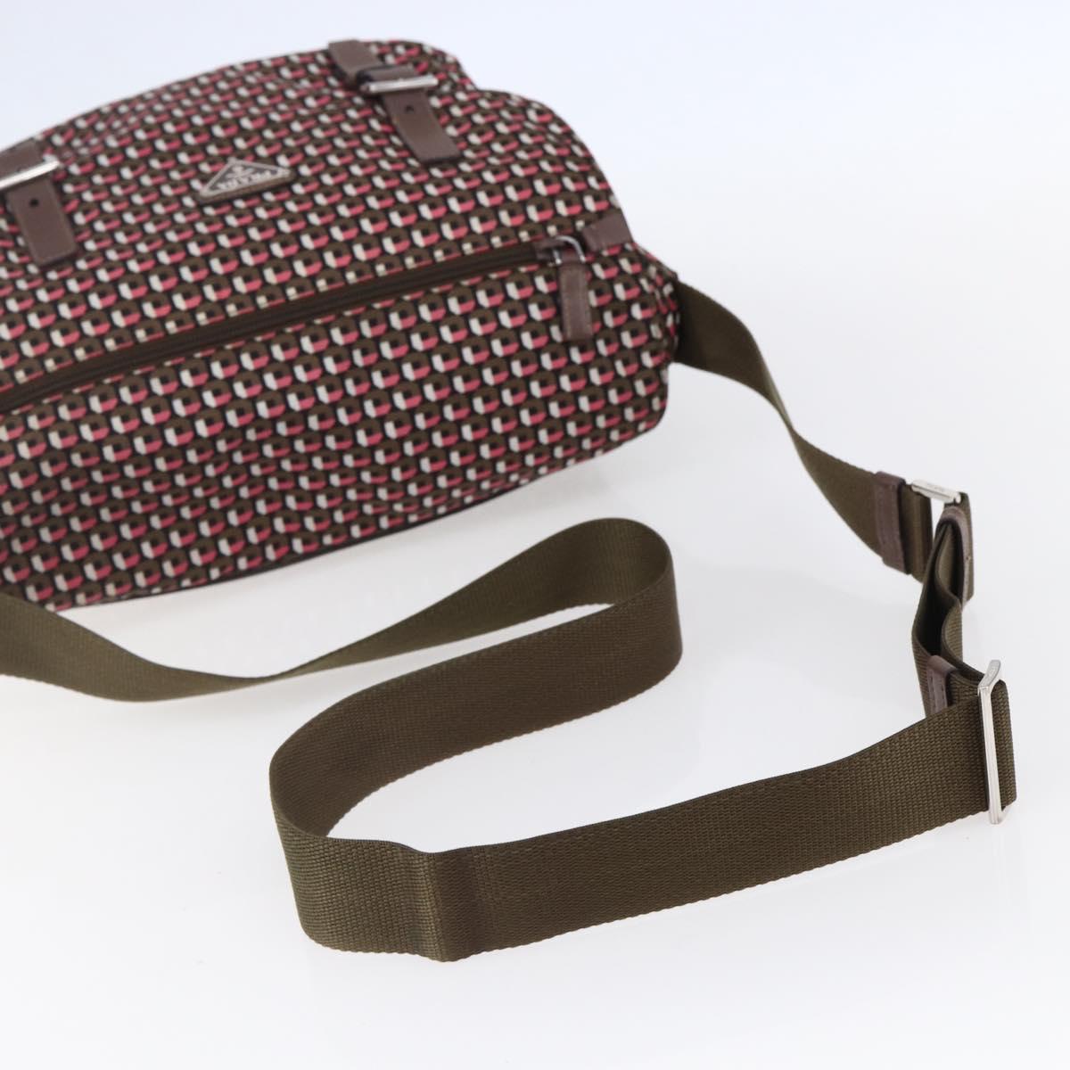 PRADA Shoulder Bag Nylon Pink Silver Auth ep11911