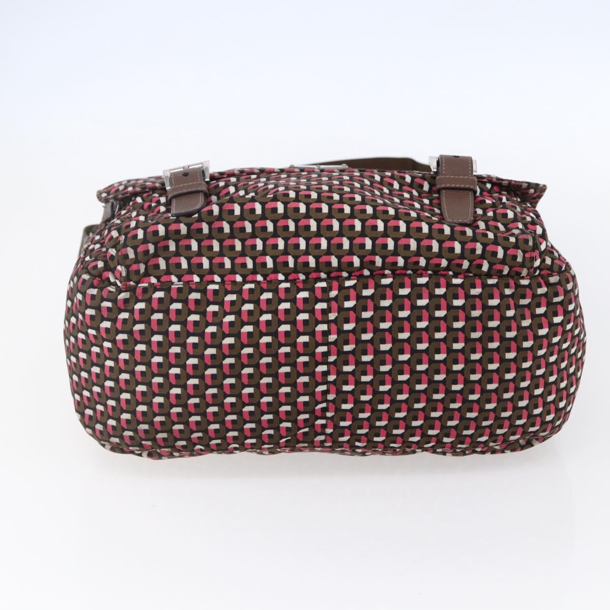 PRADA Shoulder Bag Nylon Pink Silver Auth ep11911