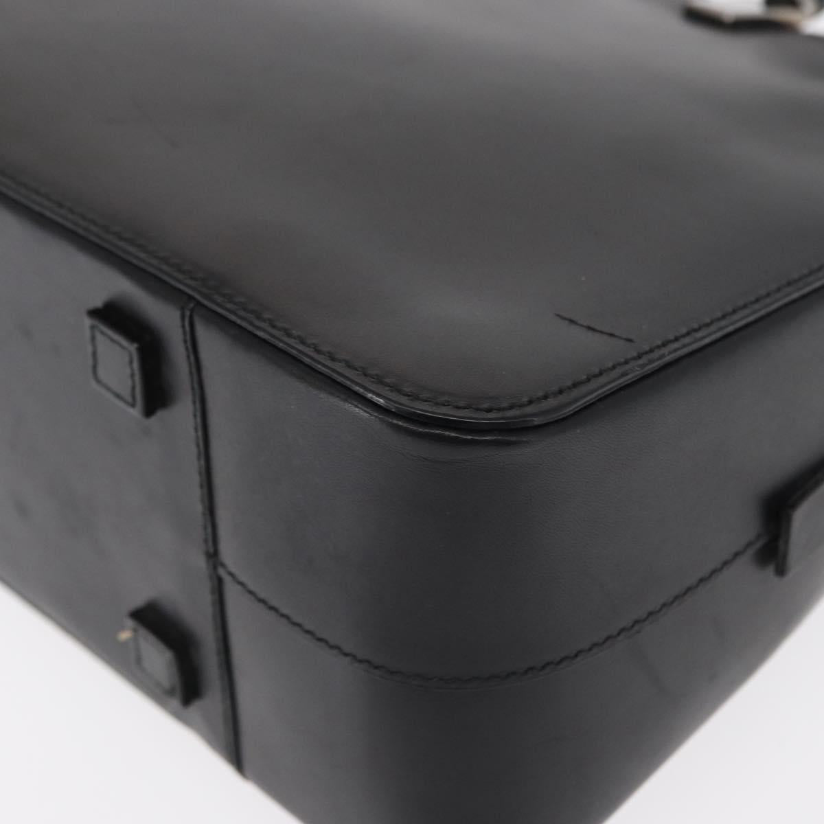 GUCCI Bamboo Hand Bag Leather Black Silver 000 0828 Auth ep11915