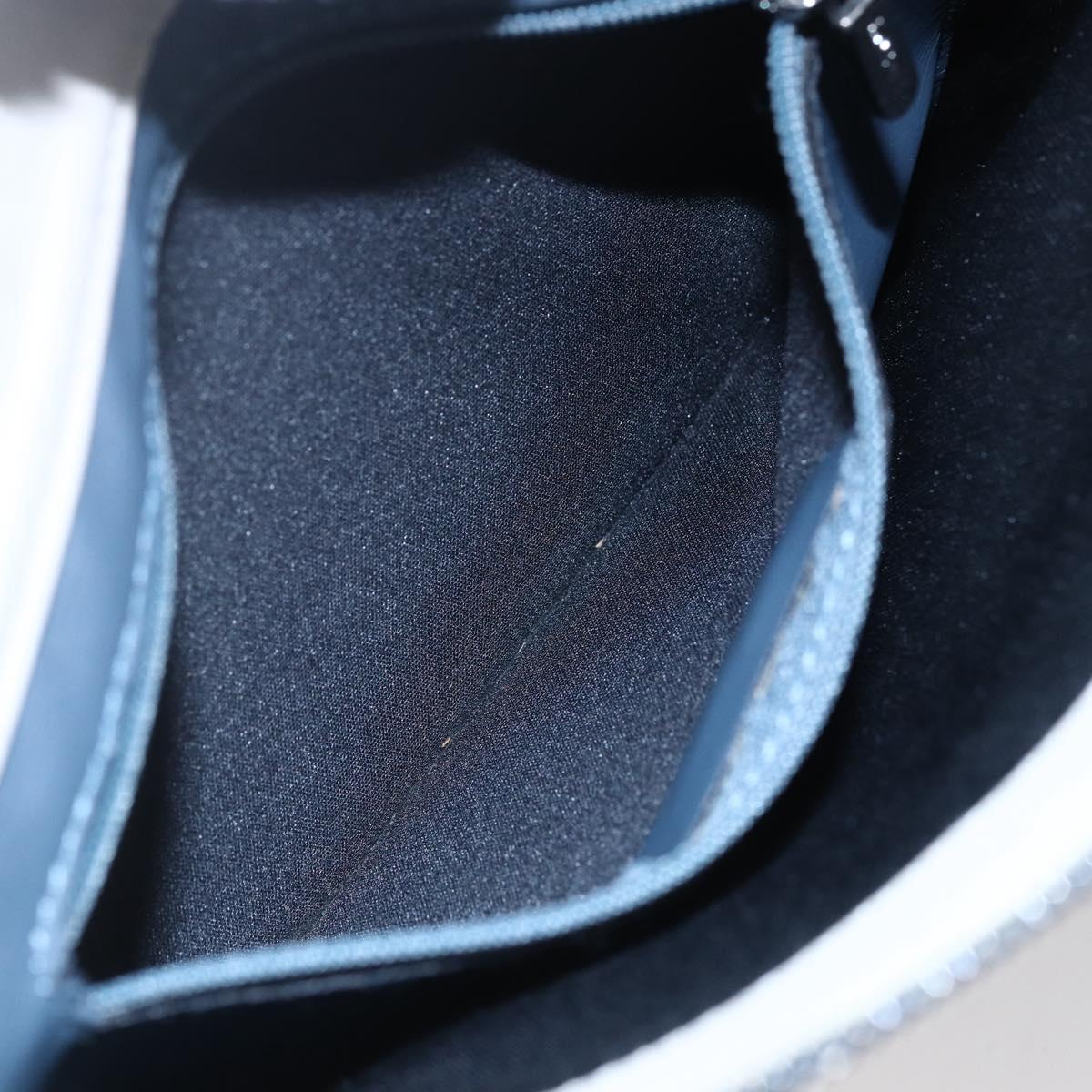 LOEWE anagram Shoulder Bag PVC Navy Silver Auth ep11921