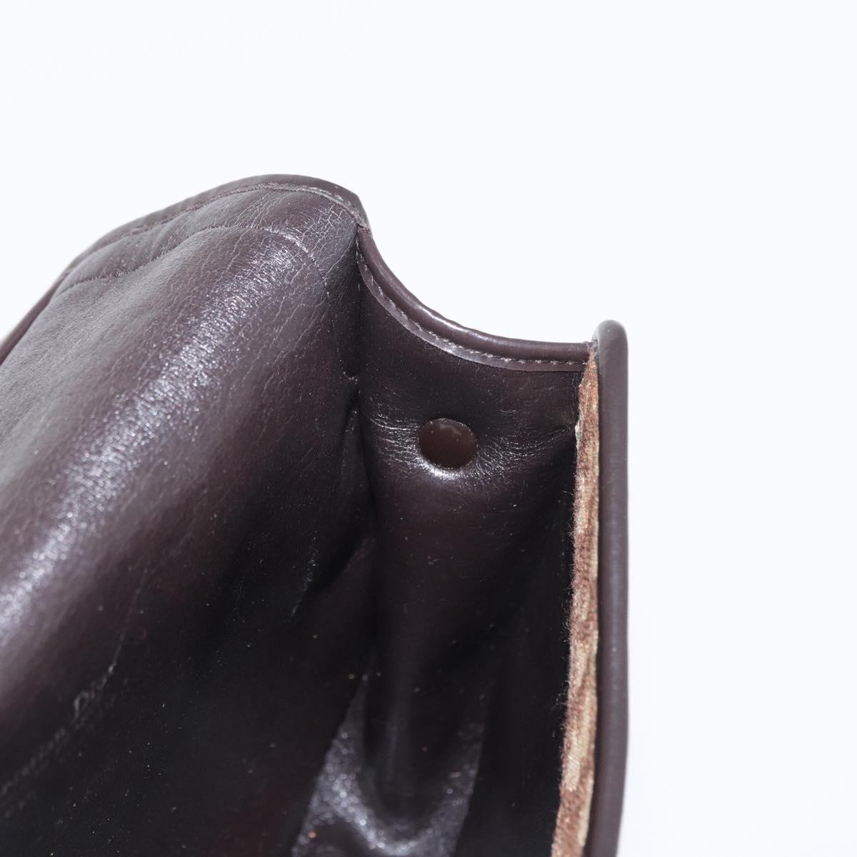 Christian Dior Trotter Canvas Shoulder Bag Beige Gold Auth ep11926