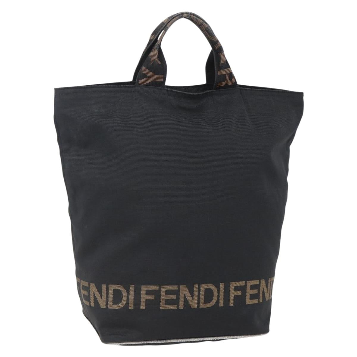 FENDI Hand Bag Nylon Black Auth ep11928