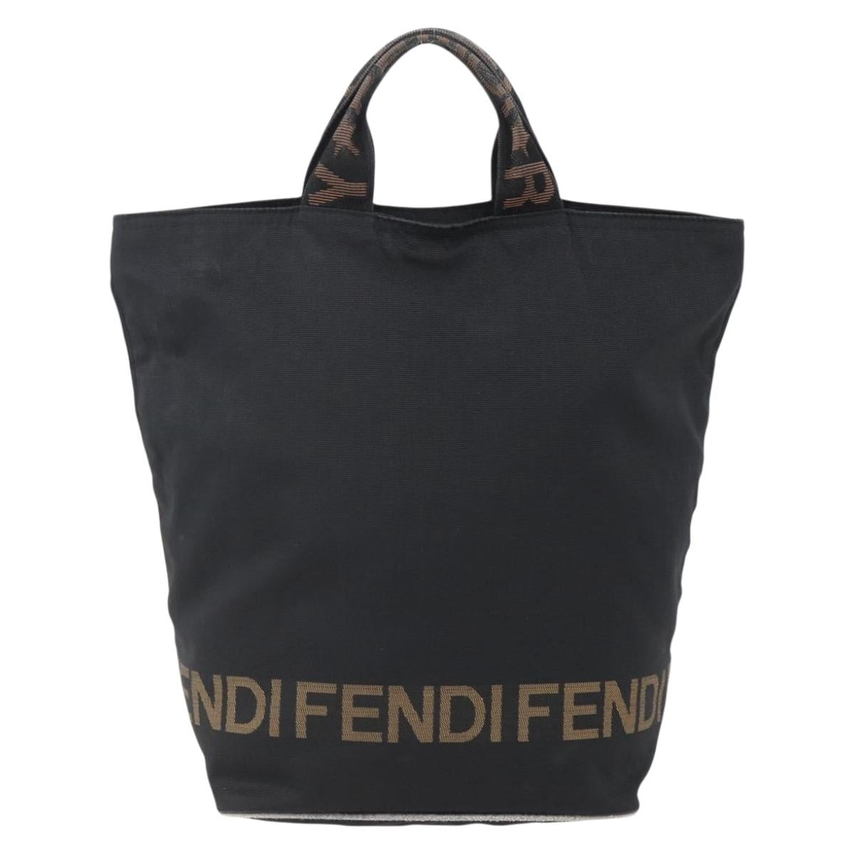 FENDI Hand Bag Nylon Black Auth ep11928