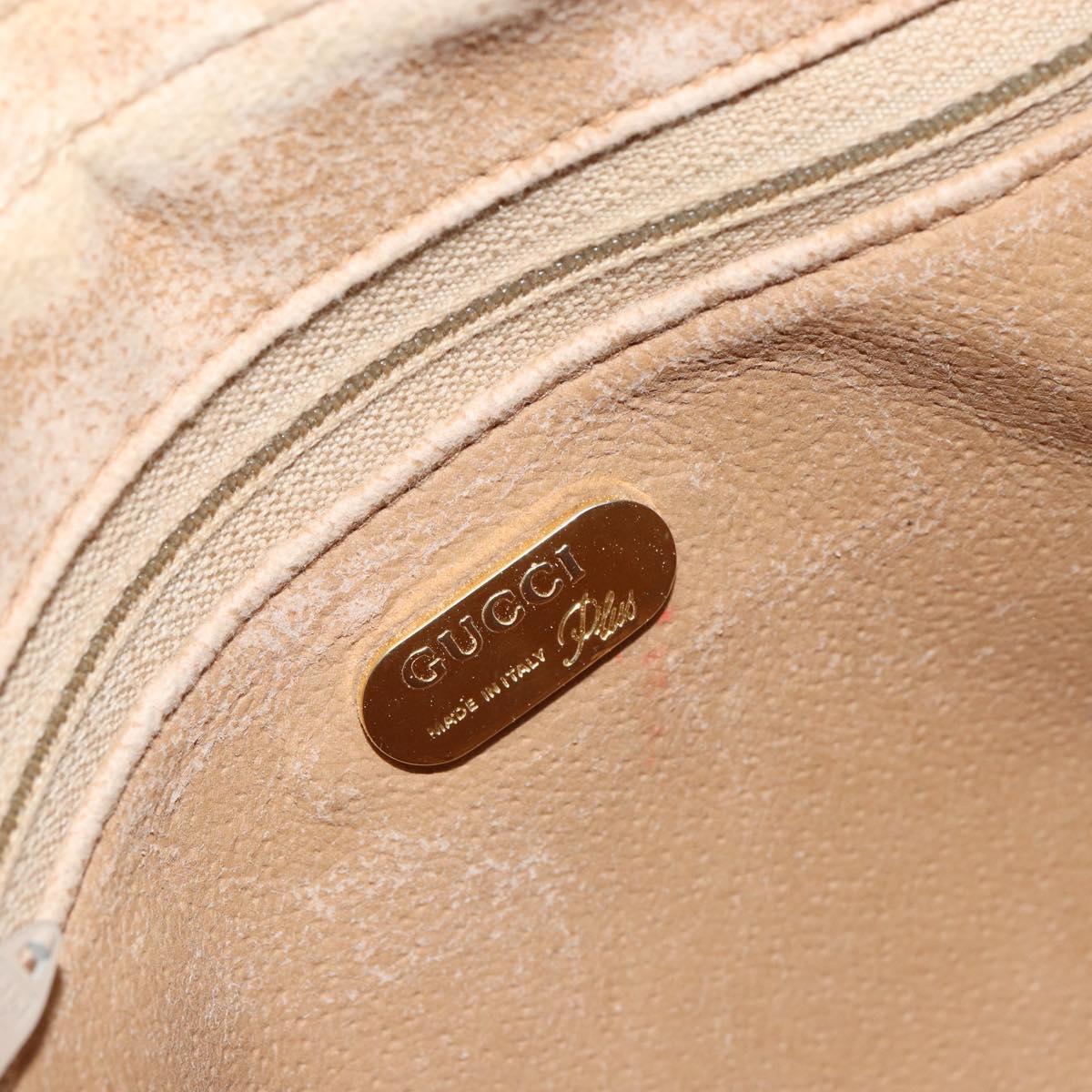 GUCCI GG Plus Supreme Shoulder Bag PVC Beige Gold Auth ep11930