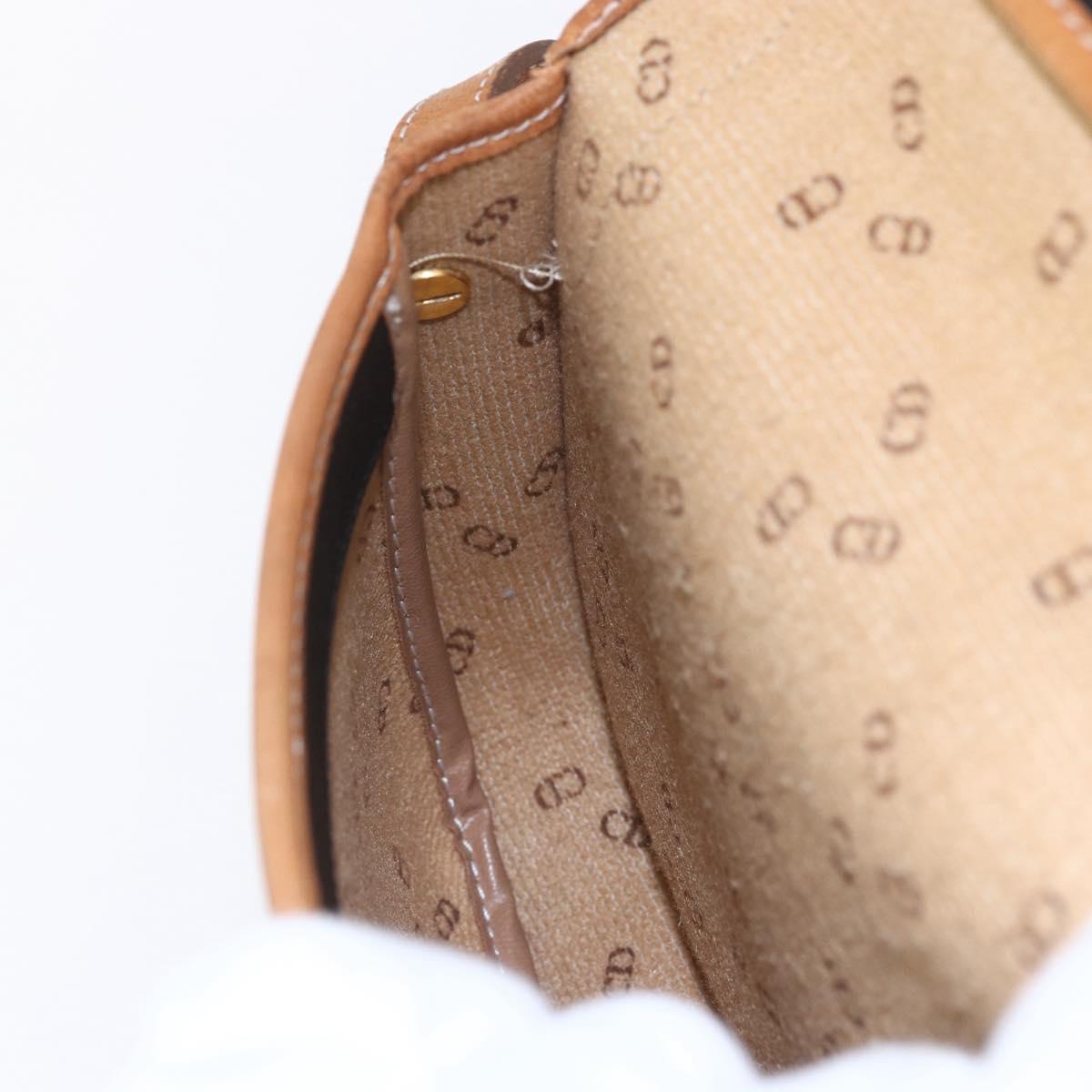 Christian Dior Shoulder Bag Nylon Leather Black Brown gold Auth ep11933