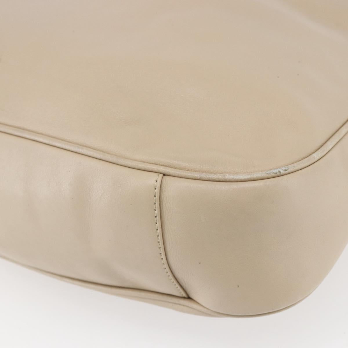 GUCCI Bamboo Shoulder Bag Leather 2way Beige Gold 001 2113 1577 Auth ep11942