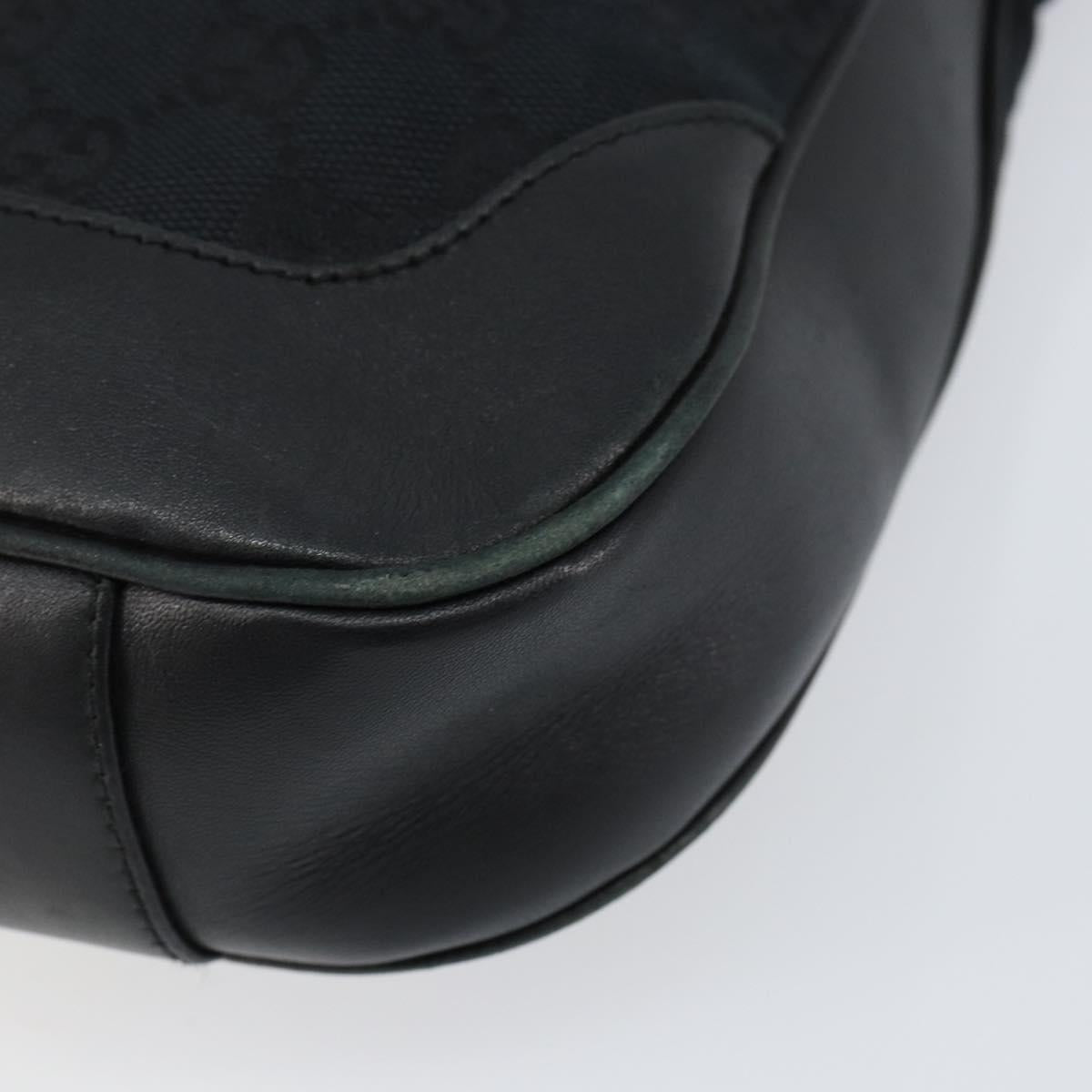 GUCCI GG Canvas Bamboo Shoulder Bag 2way Black Silver 001 4095 Auth ep11948