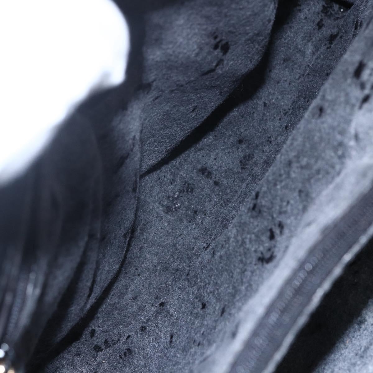 GUCCI Bamboo Hand Bag Leather Black Gold Auth ep11949