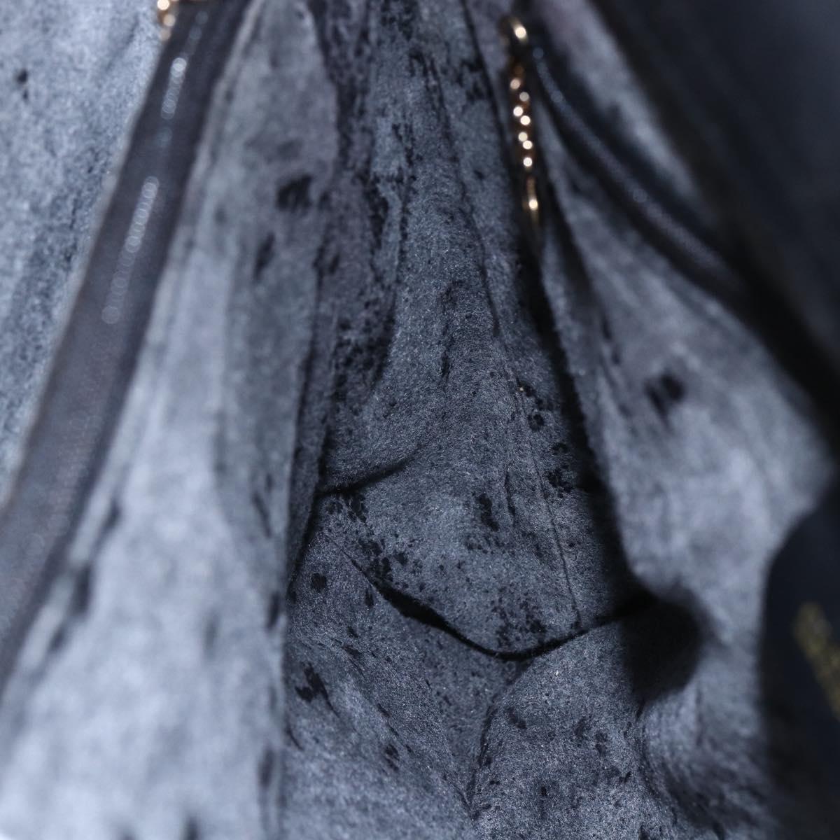 GUCCI Bamboo Hand Bag Leather Black Gold Auth ep11949