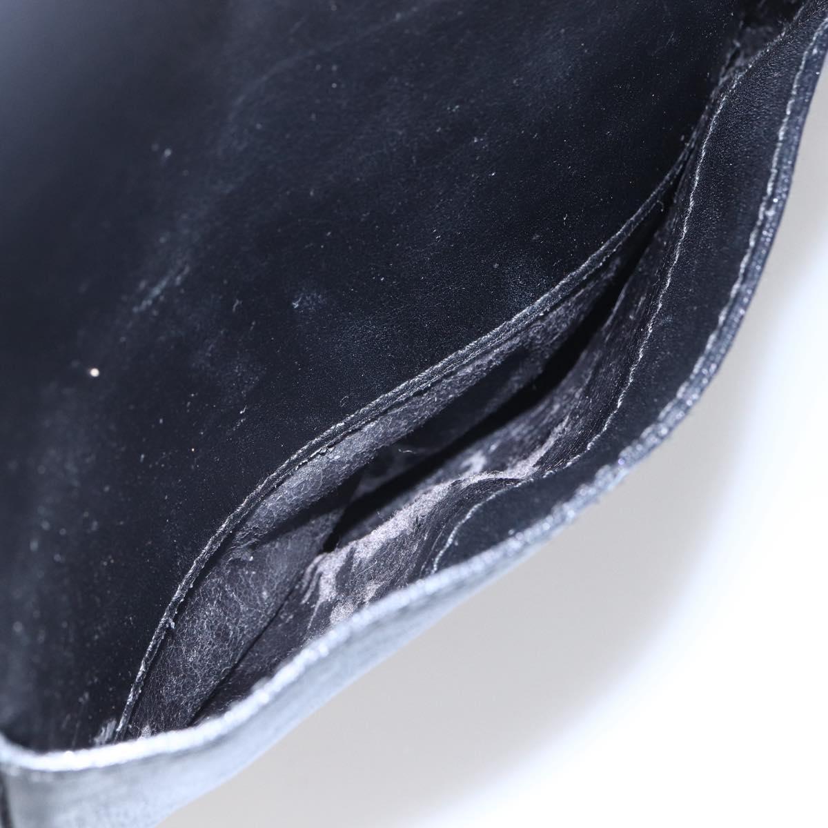 GUCCI Bamboo Hand Bag Leather Black Gold Auth ep11949