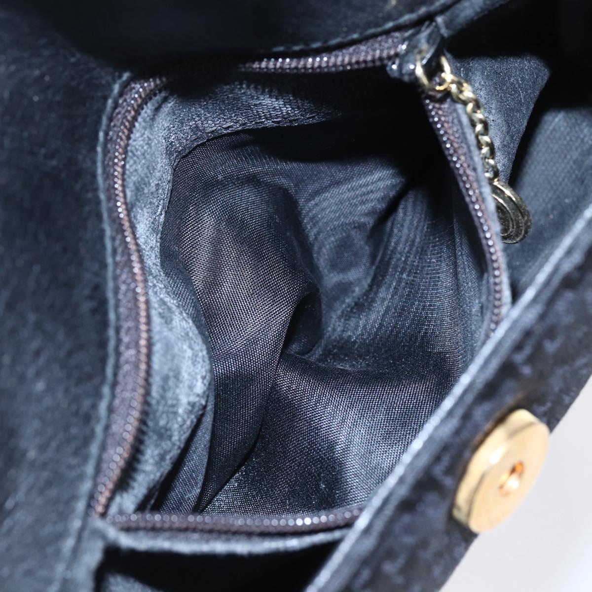 GUCCI Shoulder Bag Canvas Black Gold Auth ep11952