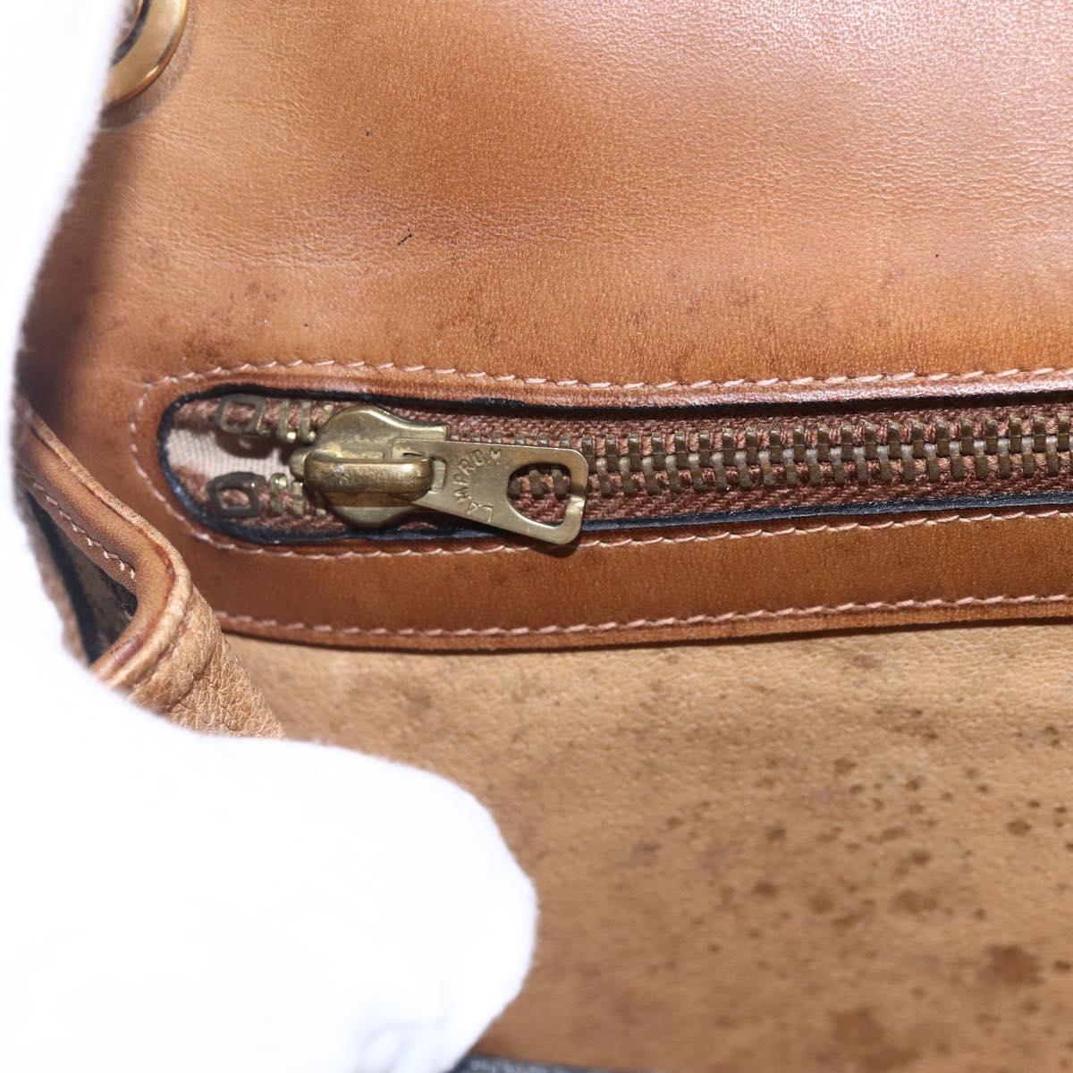 GUCCI GG Canvas Shoulder Bag Brown Gold Auth ep11953