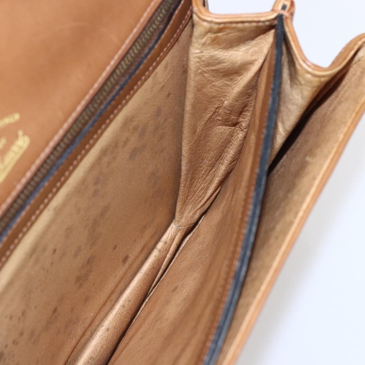 GUCCI GG Canvas Shoulder Bag Brown Gold Auth ep11953