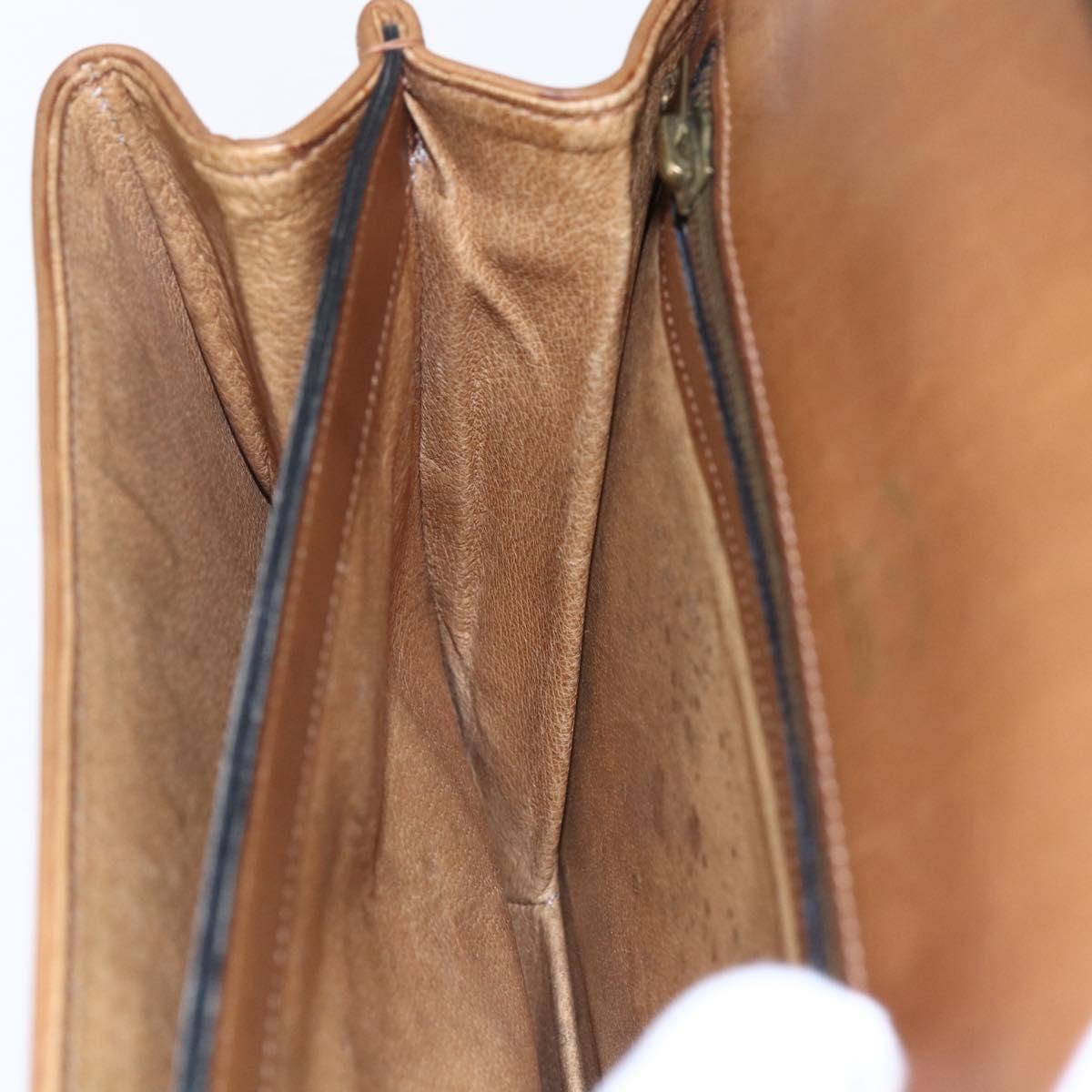 GUCCI GG Canvas Shoulder Bag Brown Gold Auth ep11953