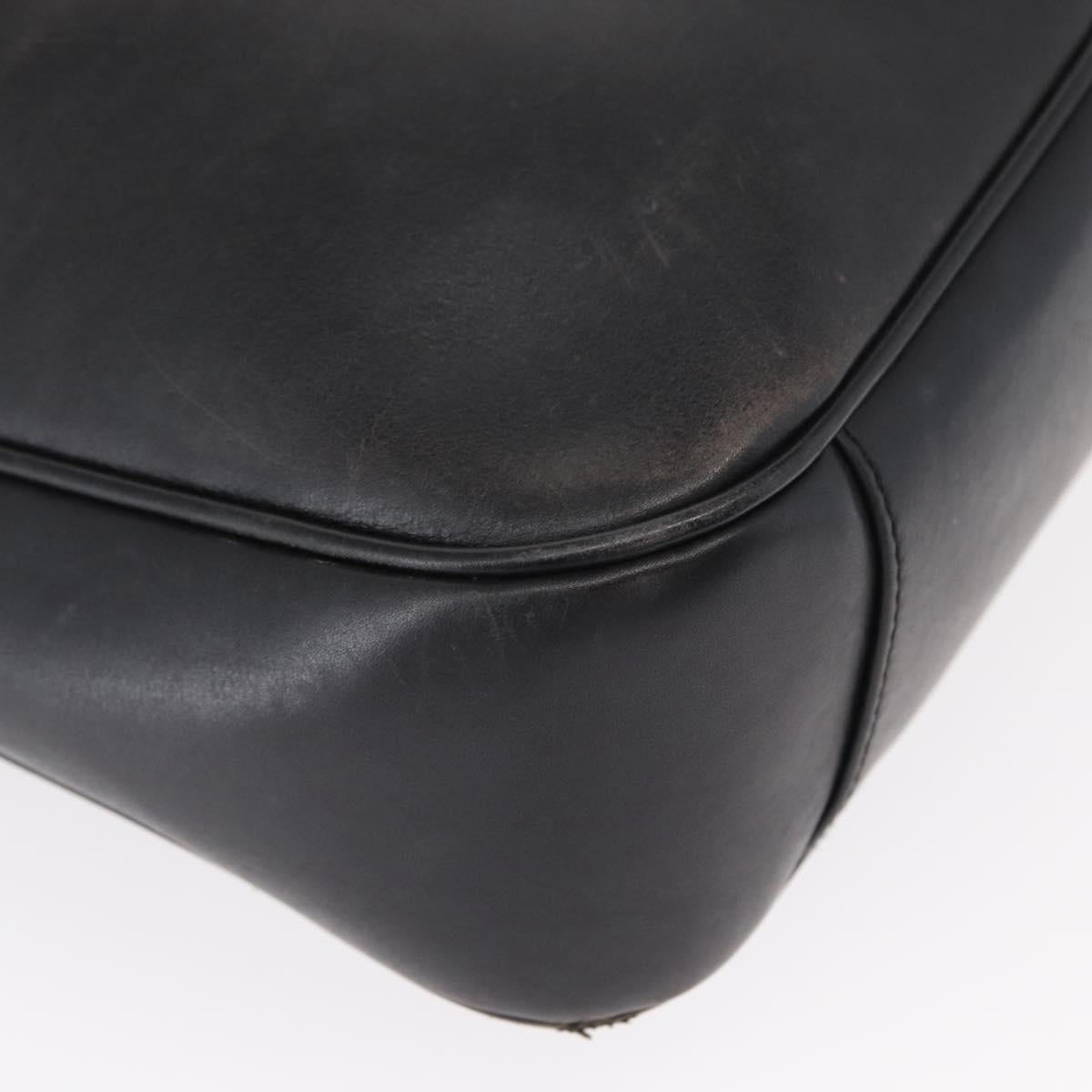 GUCCI Bamboo Shoulder Bag Leather 2way Black 001 1638 2404 Auth ep11956