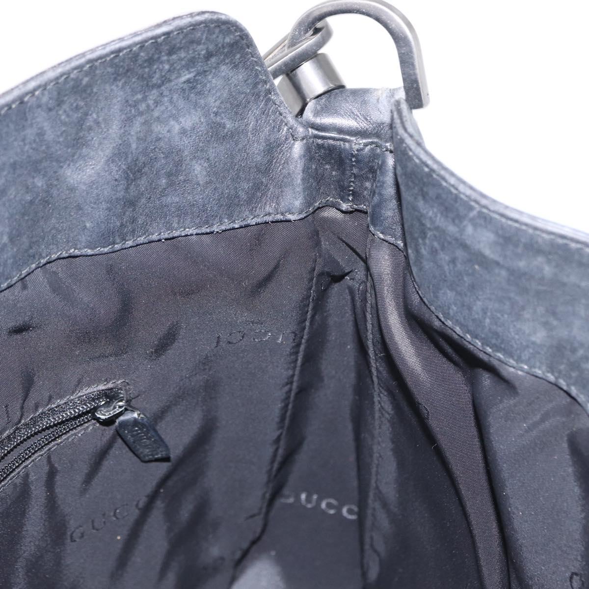 GUCCI Bamboo Shoulder Bag Leather 2way Black 001 1638 2404 Auth ep11956