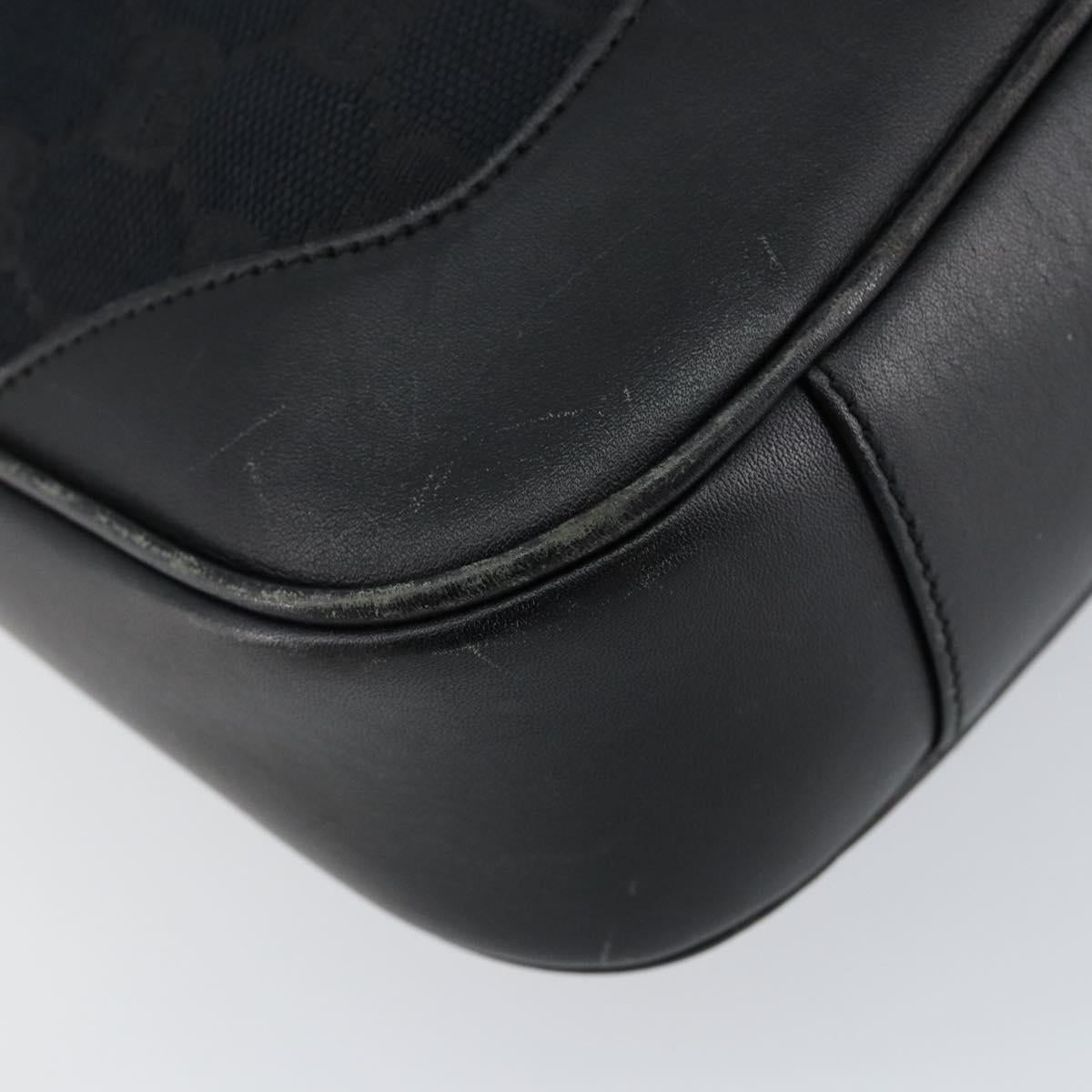 GUCCI GG Canvas Bamboo Shoulder Bag 2way Black Silver 001 4095 Auth ep11959