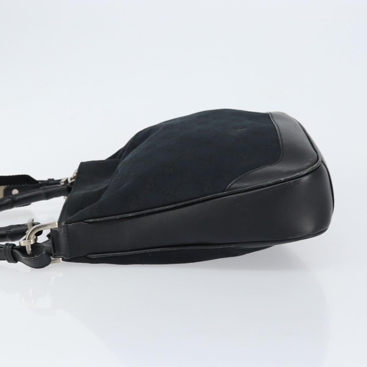 GUCCI GG Canvas Bamboo Shoulder Bag 2way Black Silver 001 4095 Auth ep11959