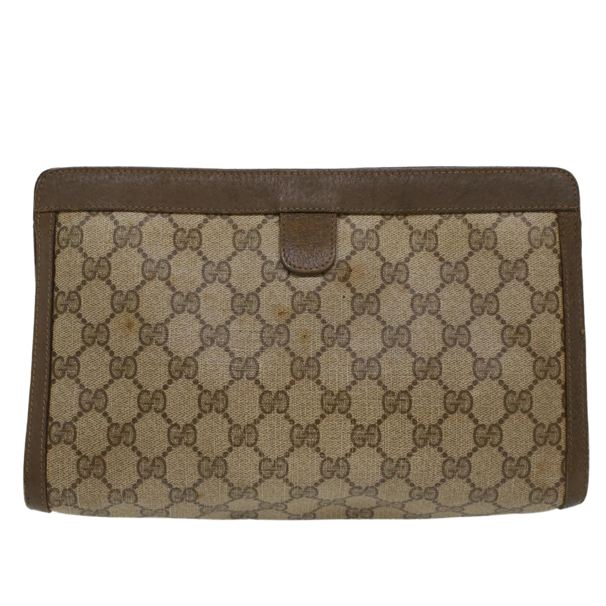 GUCCI GG Canvas Web Sherry Line Clutch Bag Beige Red 5601012 Auth ep1196