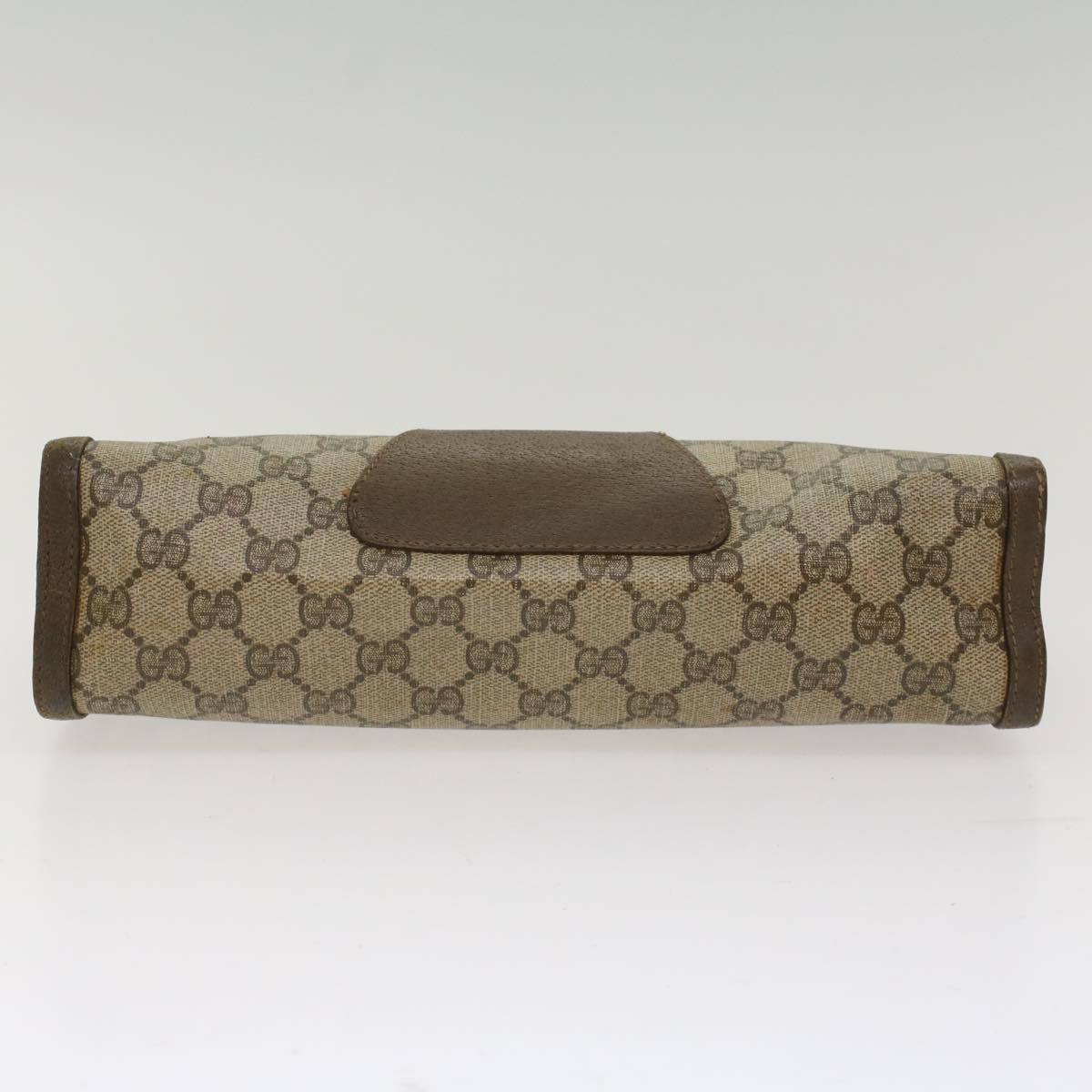 GUCCI GG Canvas Web Sherry Line Clutch Bag Beige Red 5601012 Auth ep1196