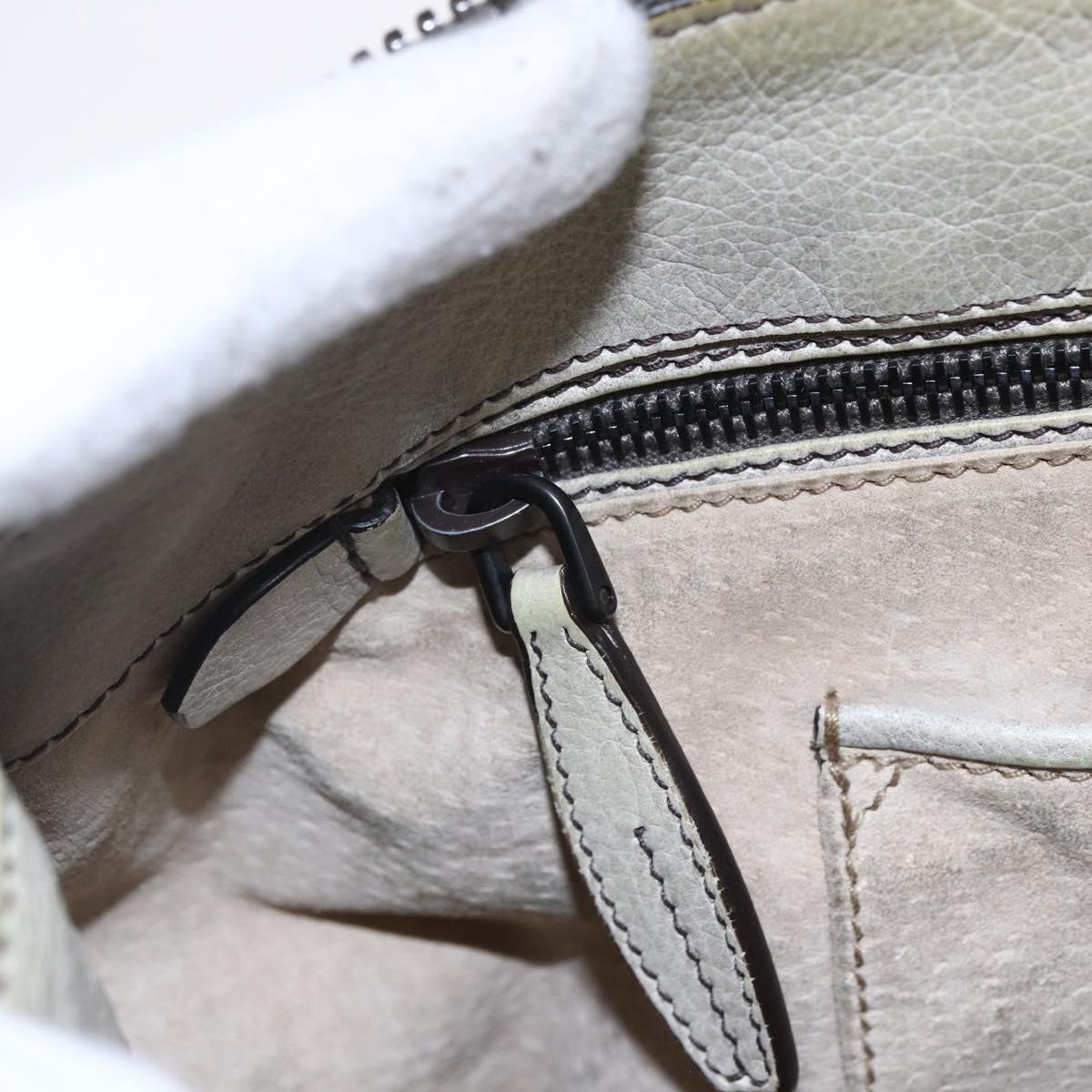 PRADA Hand Bag Leather 2way Gray Gold Auth ep11960