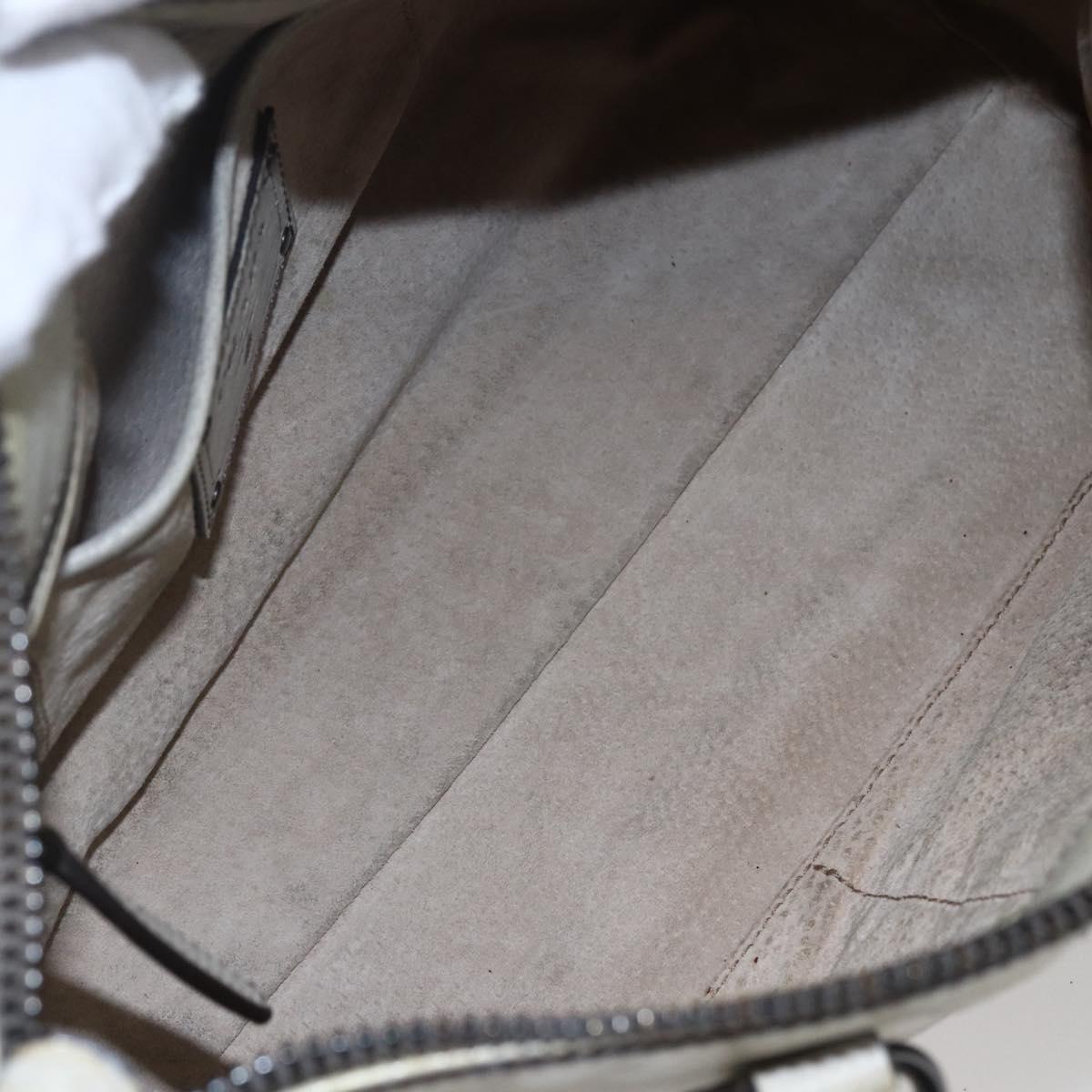 PRADA Hand Bag Leather 2way Gray Gold Auth ep11960