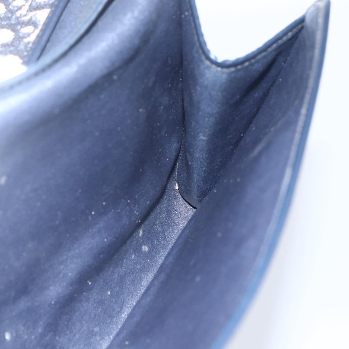 Christian Dior Trotter Canvas Shoulder Bag Navy Gold Auth ep11961