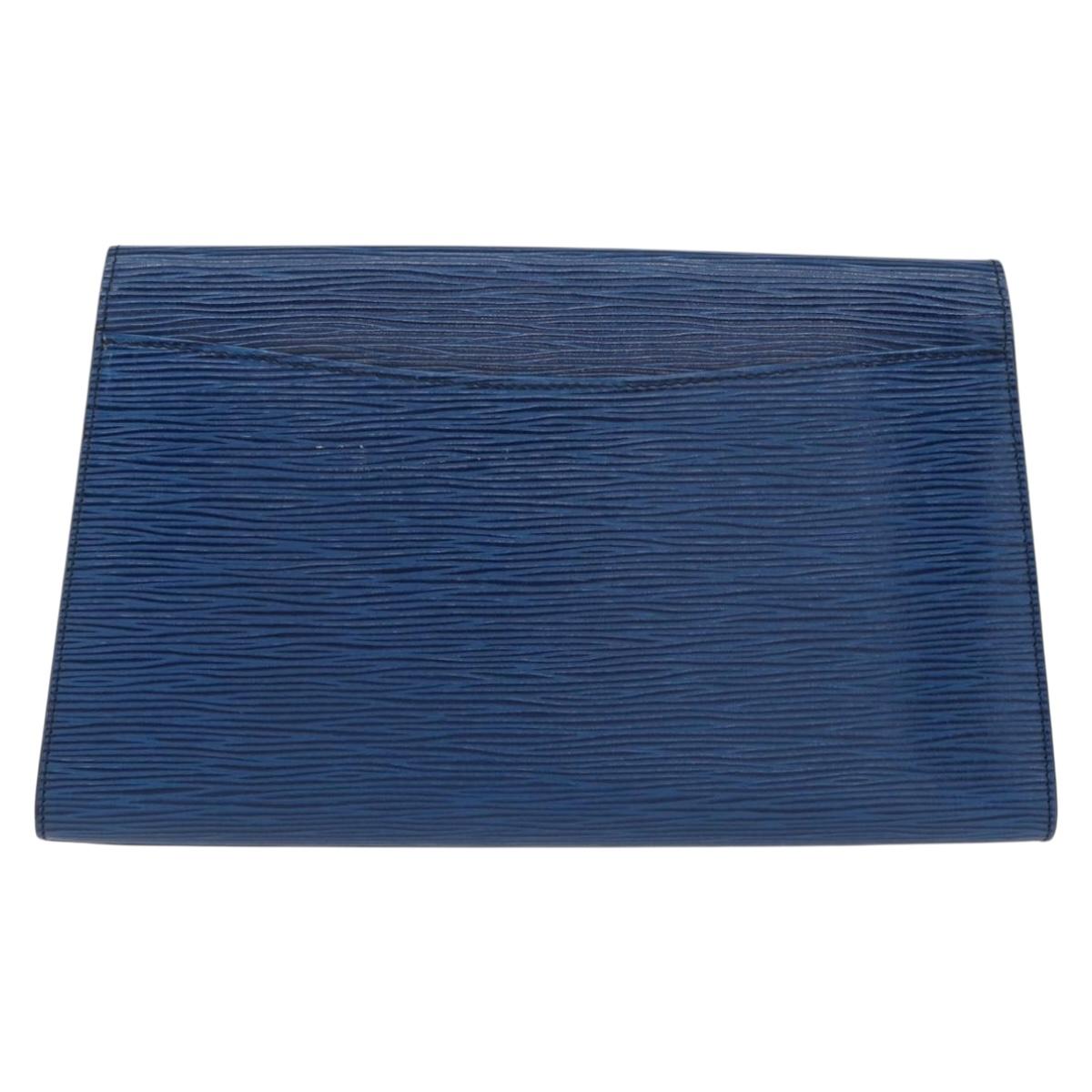 LOUIS VUITTON Epi Art Deco Clutch Bag Blue M52635 LV Auth ep11964