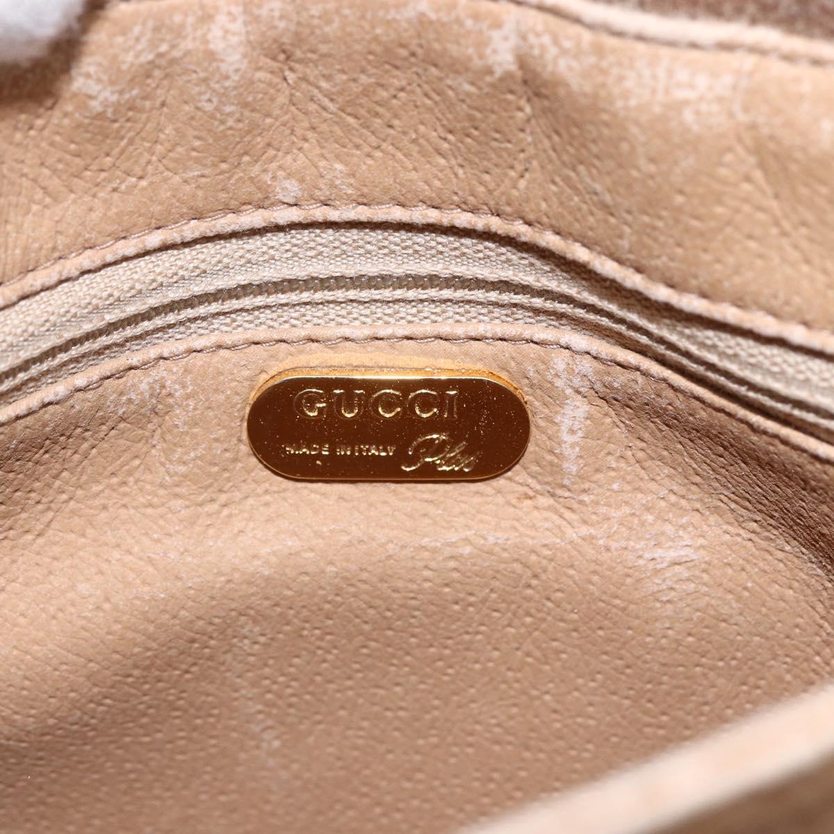 GUCCI GG Plus Supreme Shoulder Bag PVC Beige Gold Auth ep11969