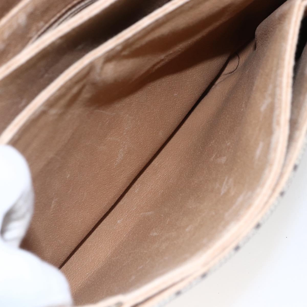 GUCCI GG Plus Supreme Shoulder Bag PVC Beige Gold Auth ep11969